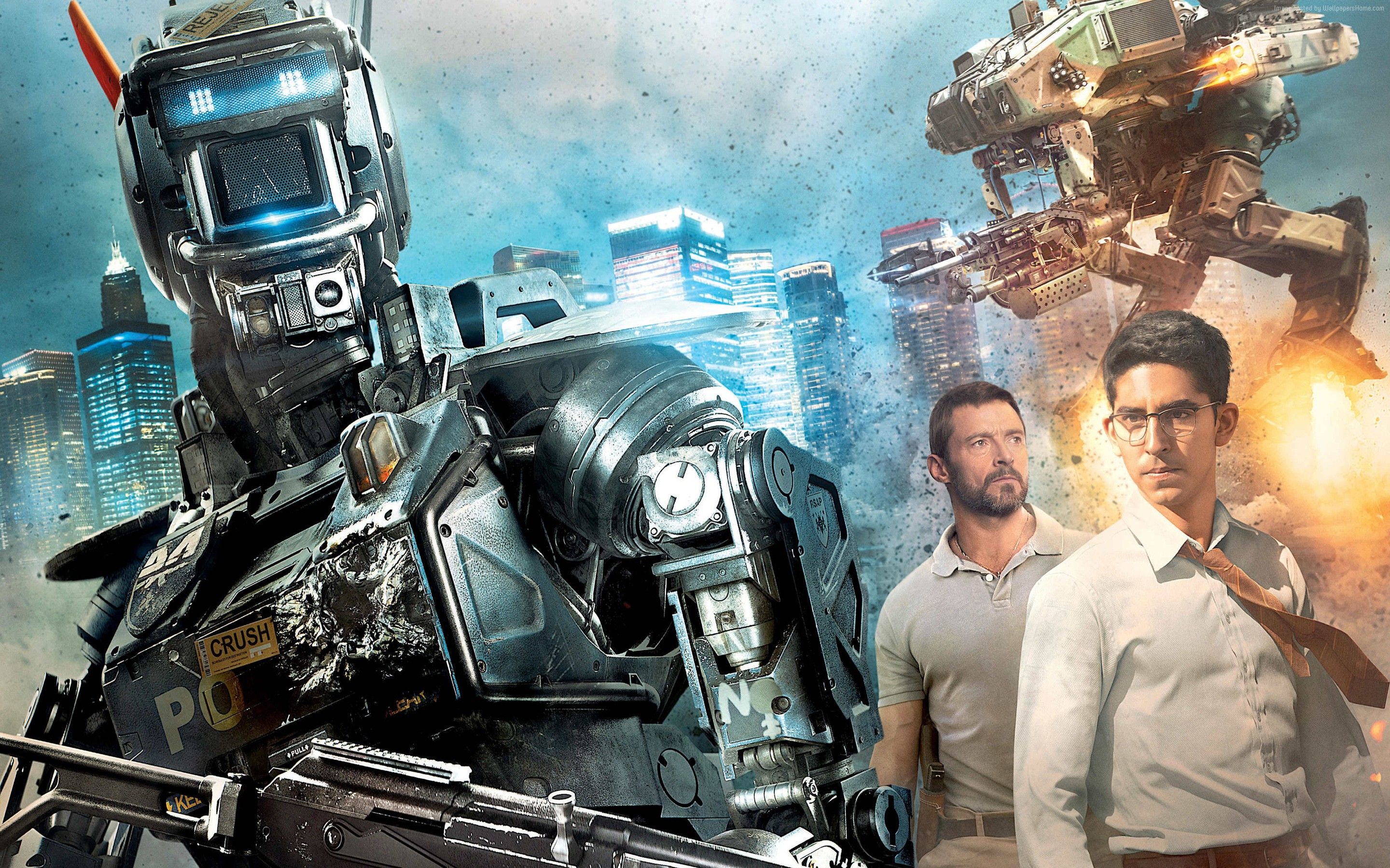 Photo Chappie 2015 Hugh Jackman Robot Men film Celebrities 2880x1800