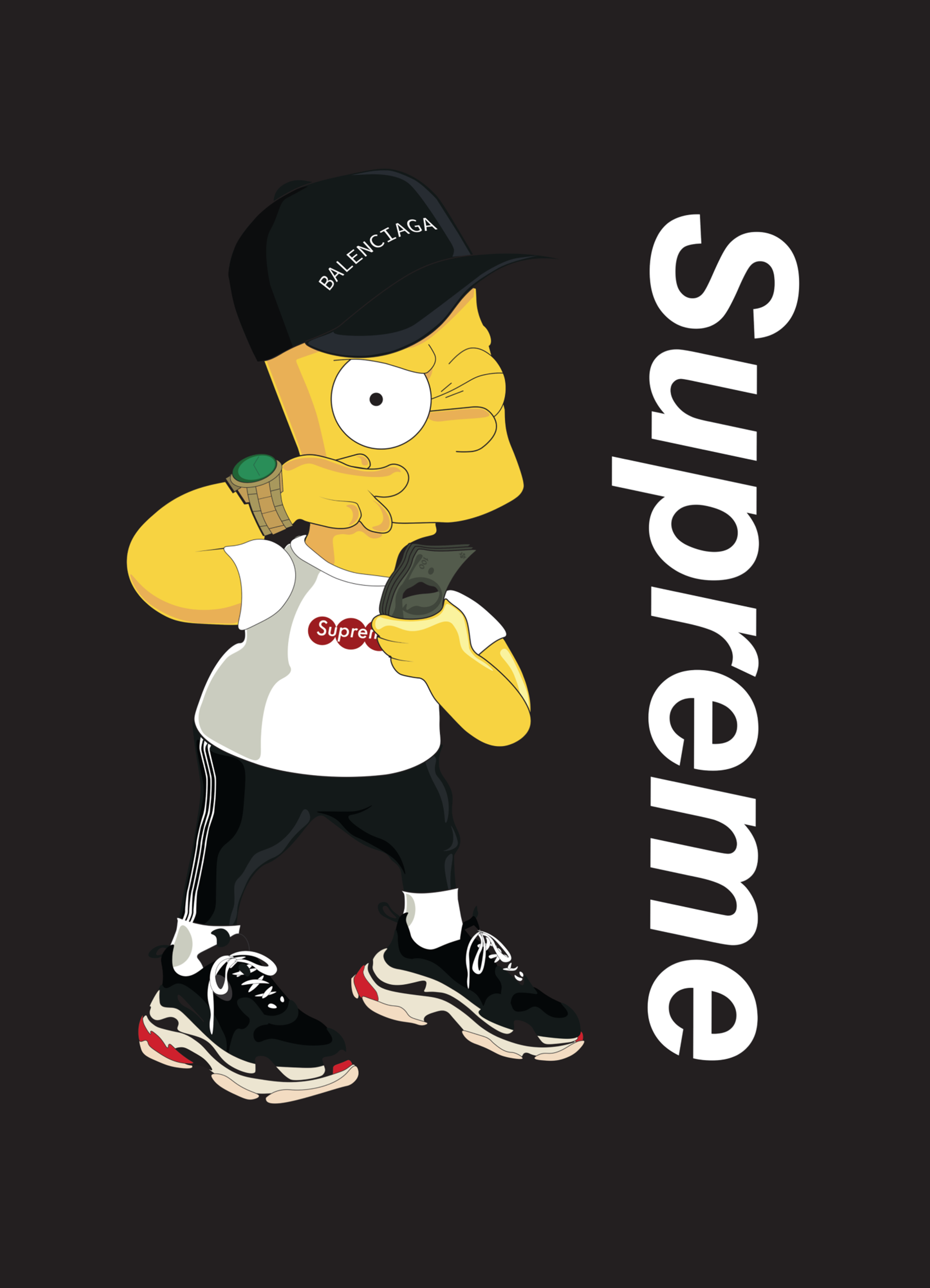 Custom Bart Simpson Balenciaga Poster, Hypebeast poster, Streetwear poster, Wall Art, Simpsons. Bart simpson art, Simpsons art, Bart simpson