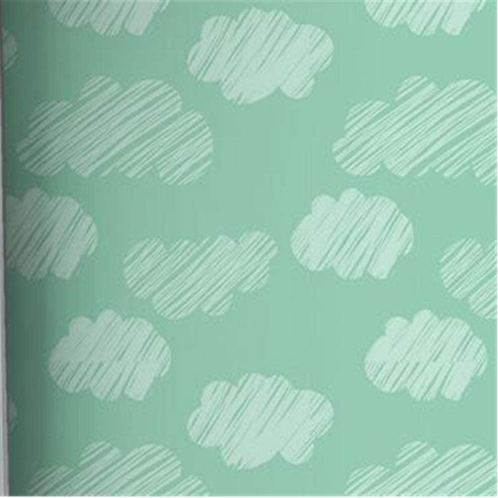Pbldb Cartoon Wallpaper Green Wallpaper For Kids Room Custom Wall Papers Home Decor White Clouds Photo Wallpaper For Living Room 120X100Cm: Furniture & Decor