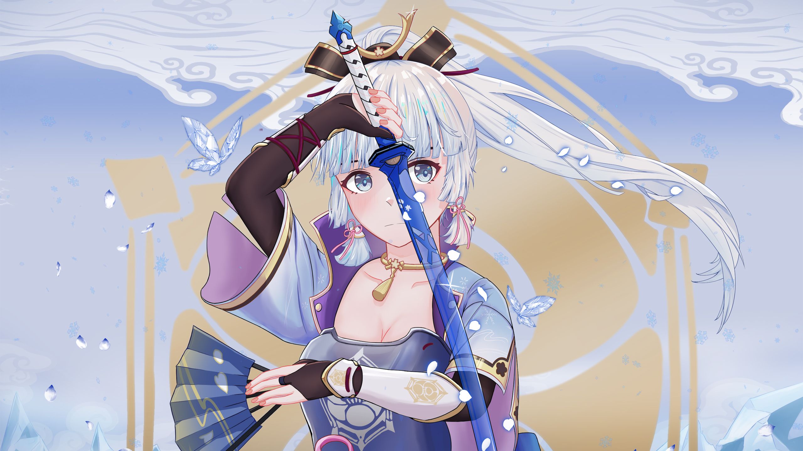Ayaka With Sword HD Genshin Impact Wallpaper