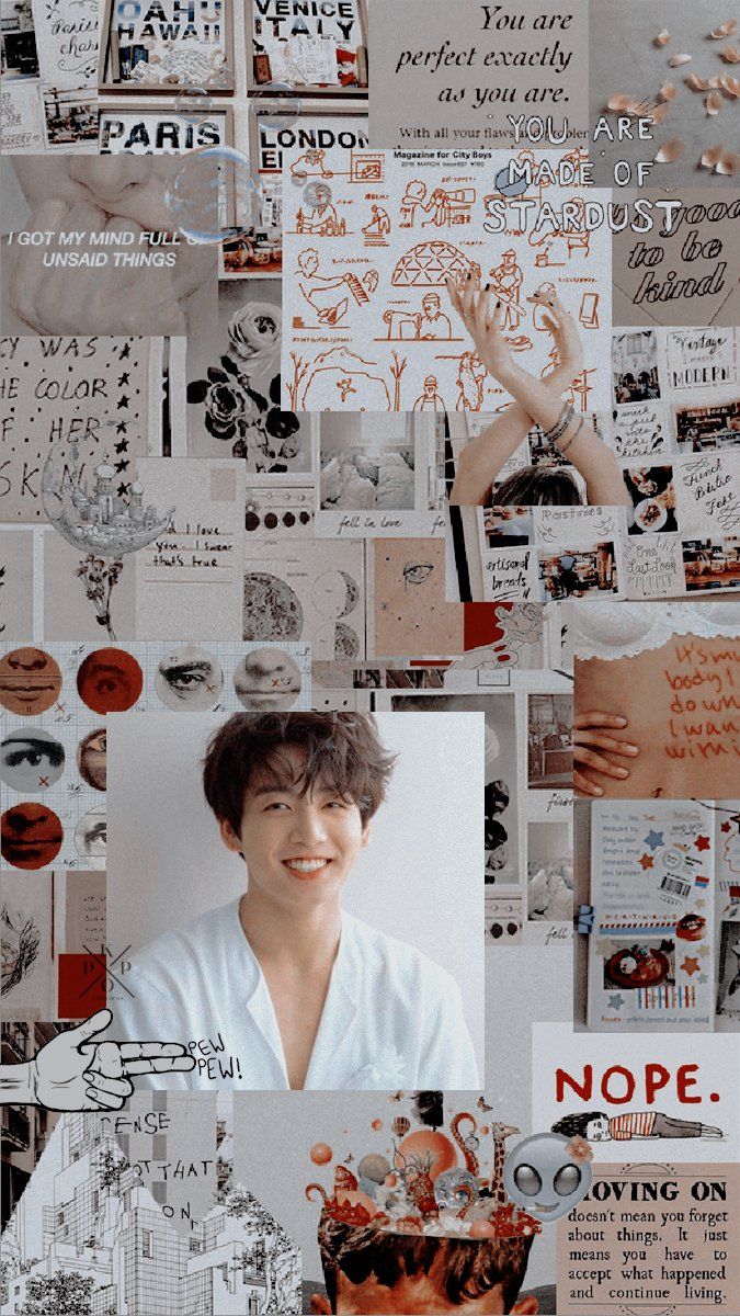 jeon jungkook, bts, collage and lockscreen