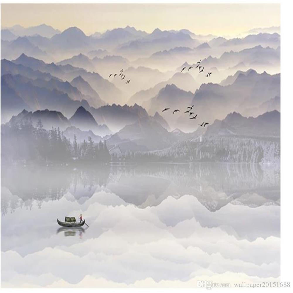 3D Wallpaper For Room New Chinese Abstract Landscape 3D Wallpaper Painting TV Background Wall From Wallpaper $6.69