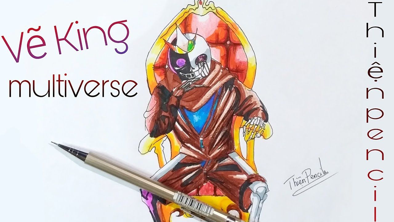 How To Draw king multiverse sans Chibi Very Easy  YouTube