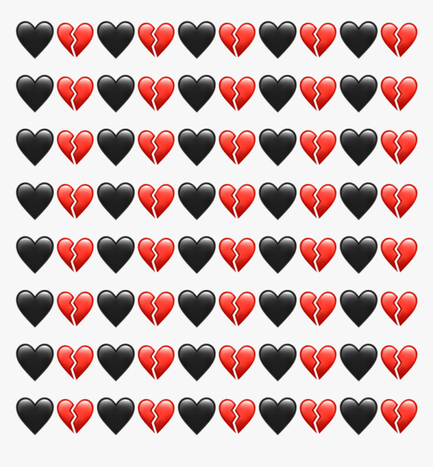 emoji #emojis #interesting #love #black #red #background Broken Hearts Pattern, HD Png Download, Transparent Png Image