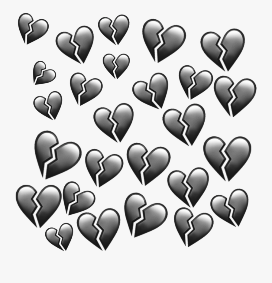 black #heart #hearts #heartbroken #emoji #emojis #aesthetic, Free Transparent Clipart