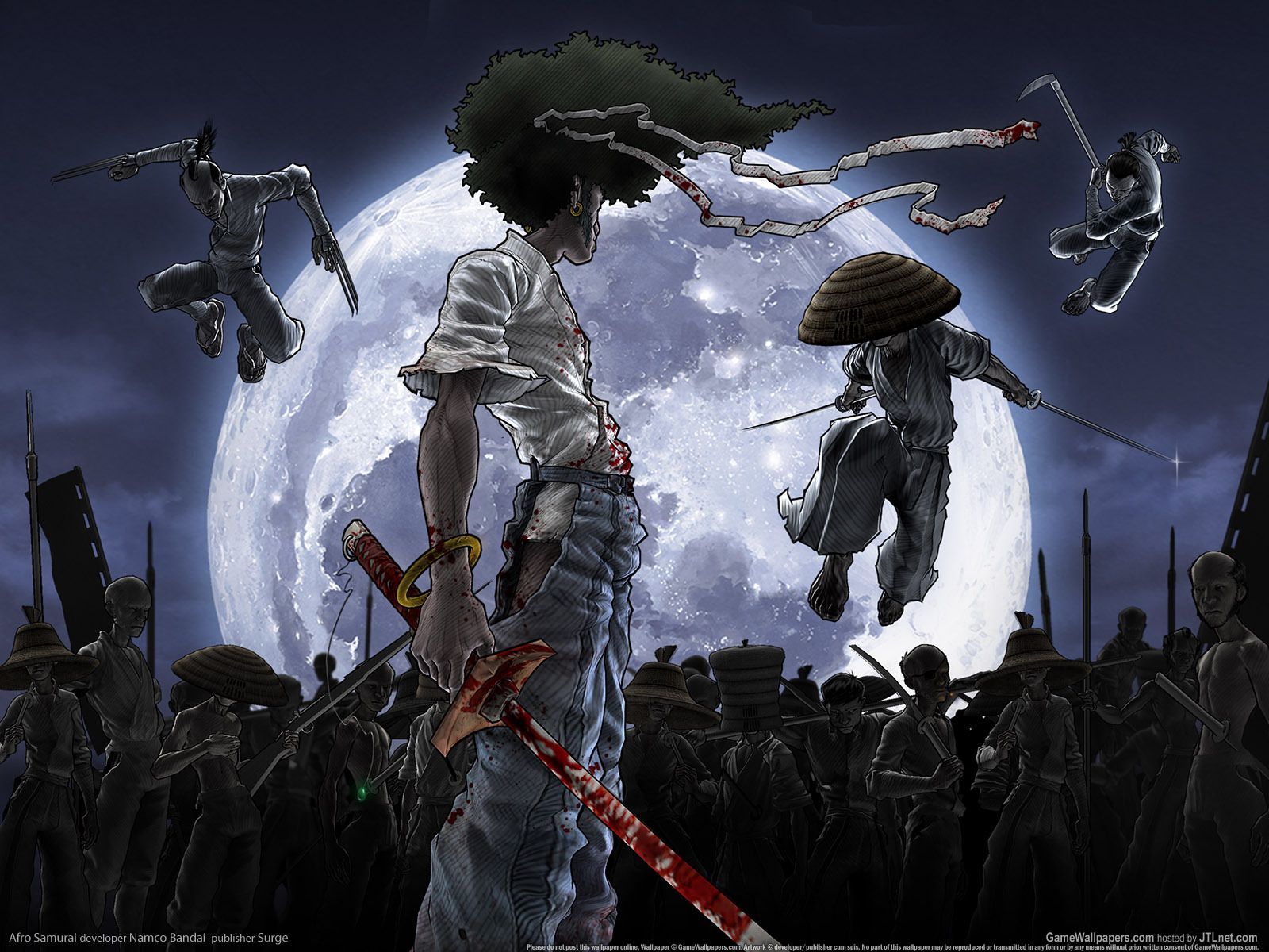 Studio Gonzo 2007 5 Episodes Funimation Entertainment Music Score, RZA From The Rap Group Wu Tang Clan. Samurai Wallpaper, Afro Samurai, Samurai Art