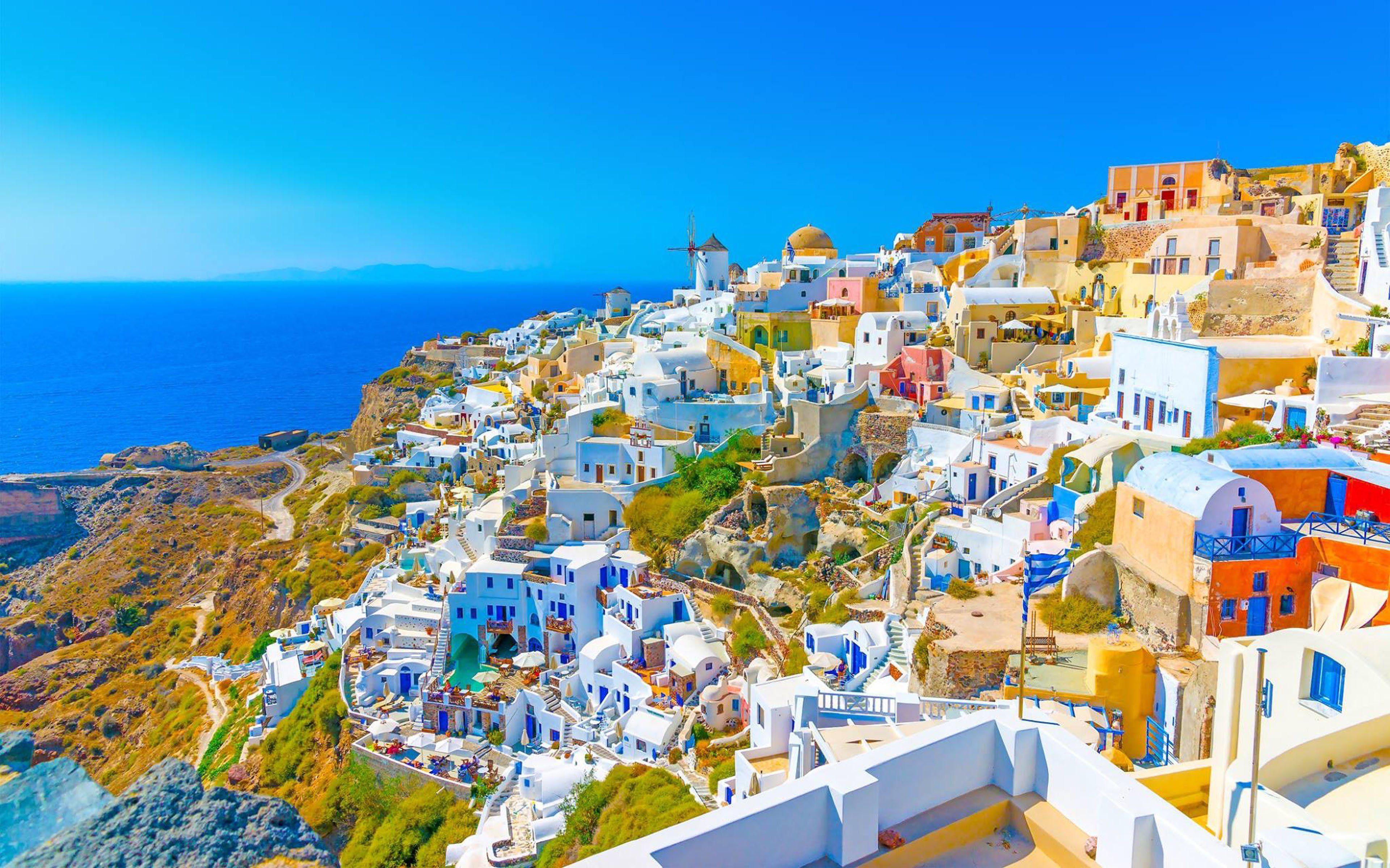 Santorini 4k Wallpaper