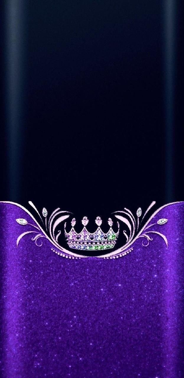 Download Dark Purple Aesthetic Crown Icon Wallpaper