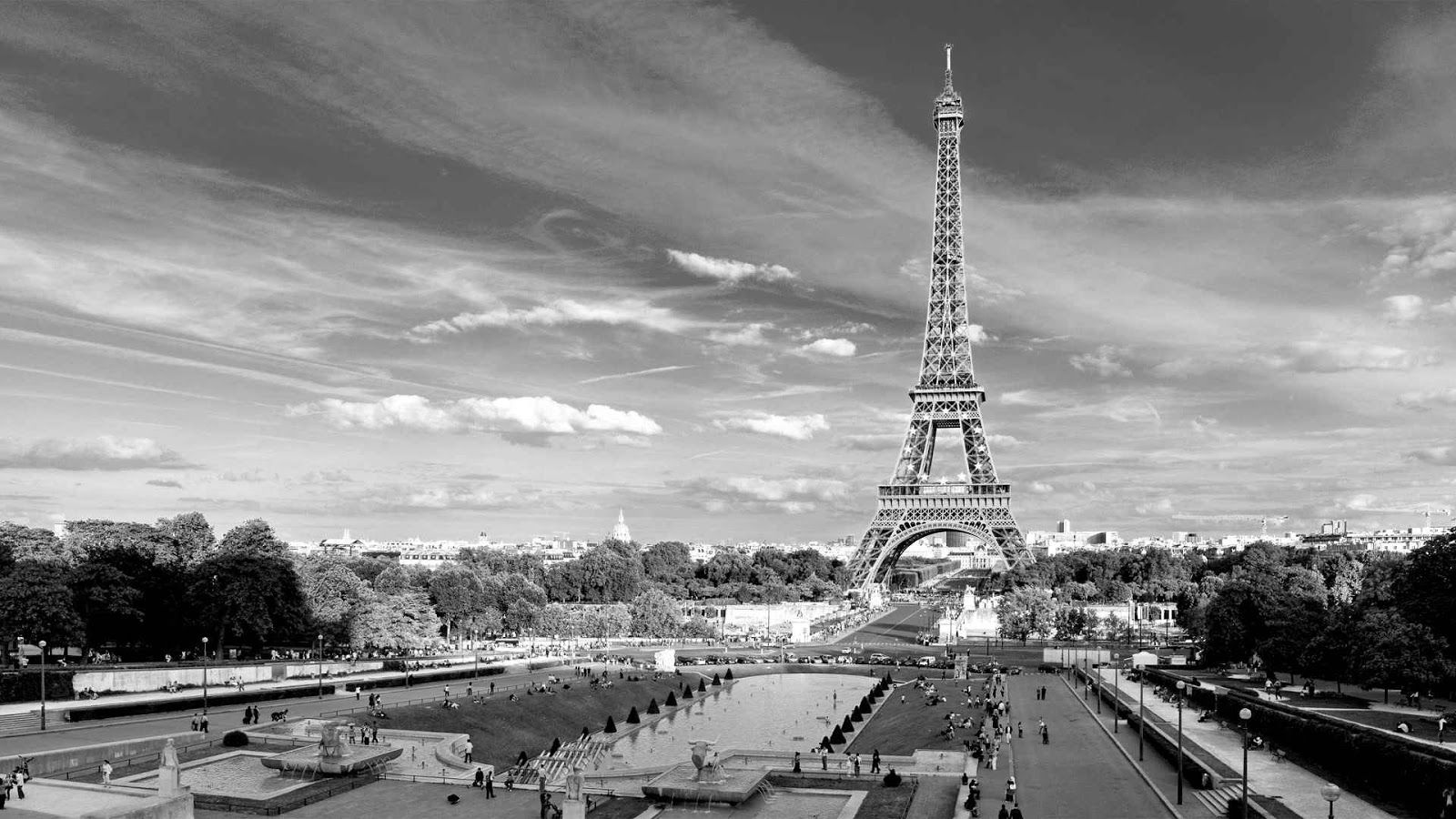 Paris Black And White. free download wallpaper