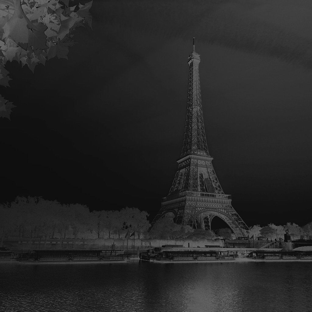 Sky Dark Bw Black Eiffel Tower Nature Paris City iPad Wallpaper Free Download