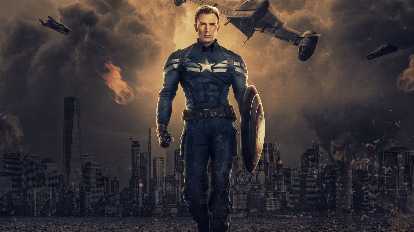 Download 1366x768 wallpaper captain america, chris evans, marvel comics, art, tablet, laptop, 1366x768 HD image, background, 21534