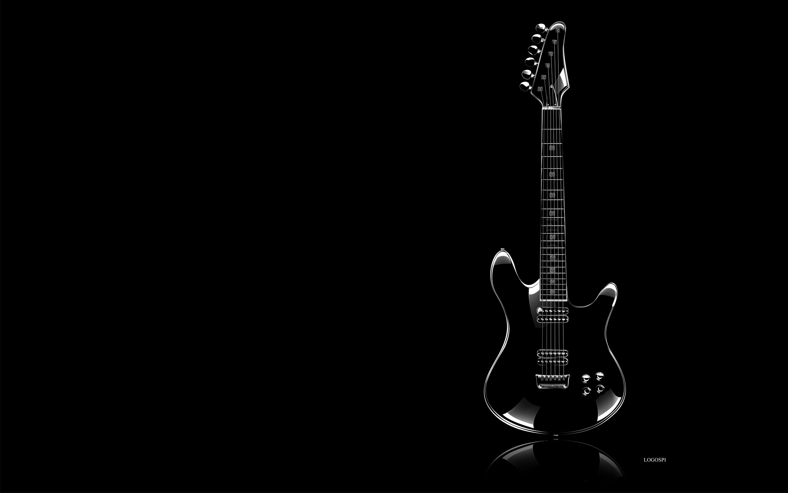 Guitar Logo Black and White