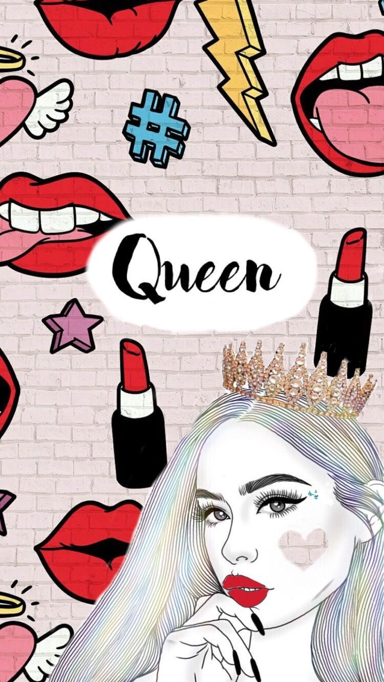 queen crown girl lipstick flash lips art beach interest. Lip wallpaper, Queen wallpaper crown, Girl iphone wallpaper