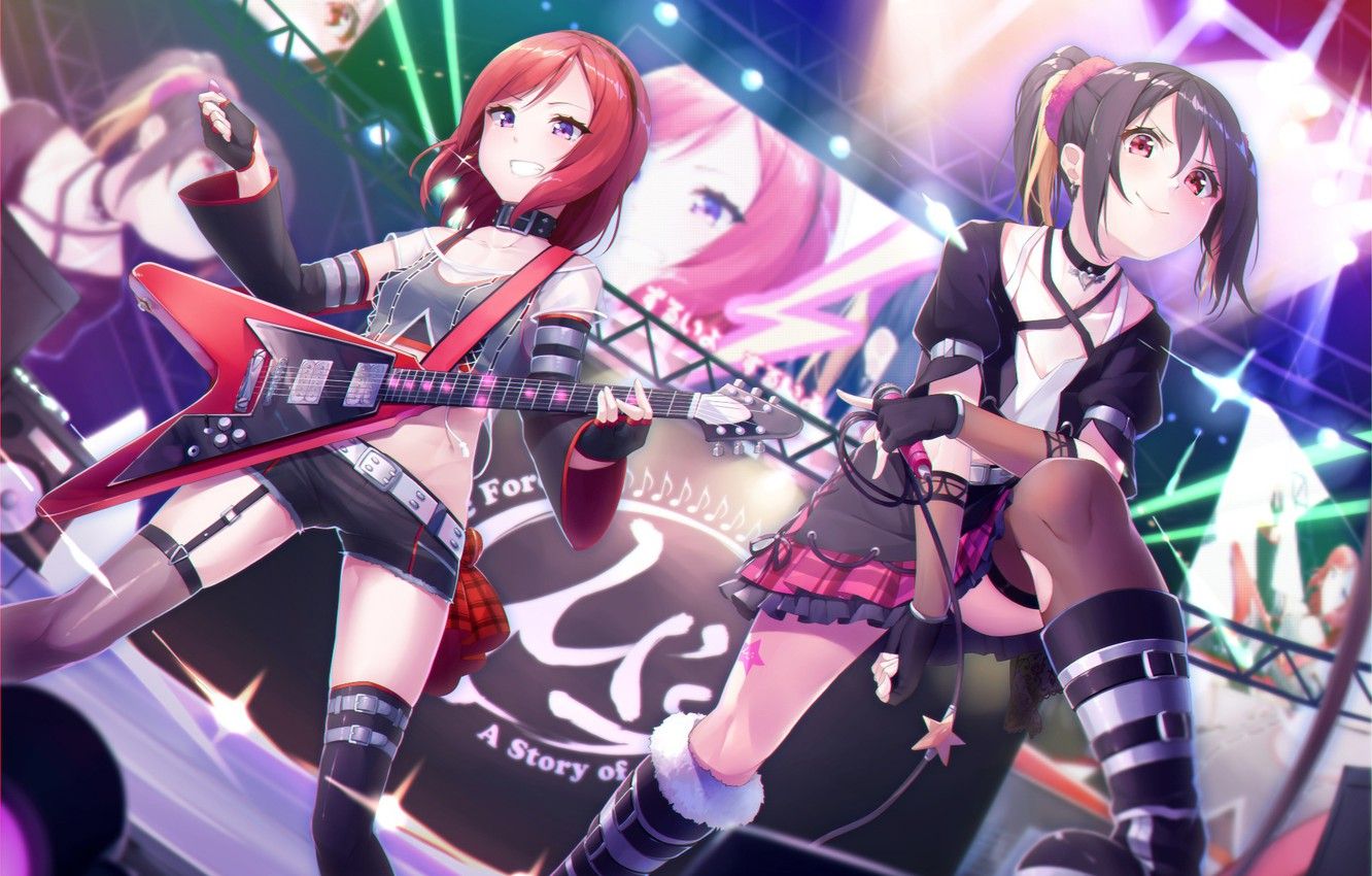 Wallpaper girls, anime, art, yazawa nico, nishikino maki, love live image for desktop, section прочее