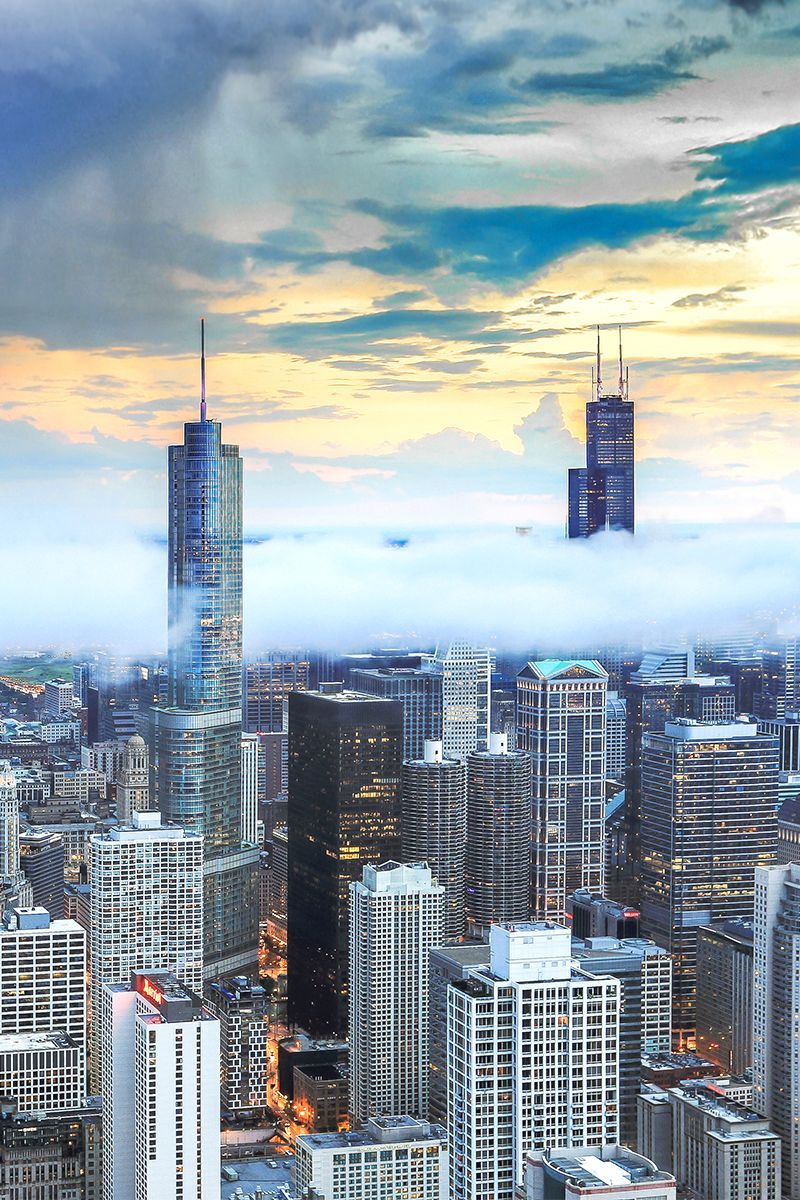 Chicago Canvas Vertical Print Ready To Hang Chicago Skyline. Etsy. Chicago skyline, Chicago wallpaper, Chicago aesthetic