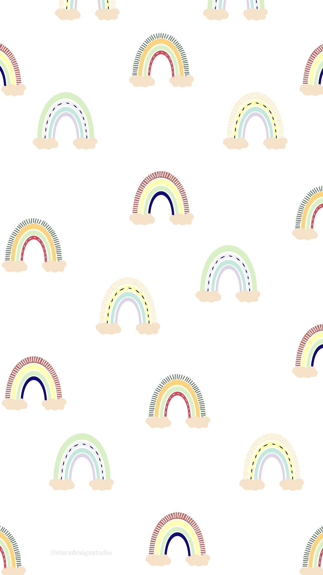 Boho Rainbow White Background - pic-wabbit