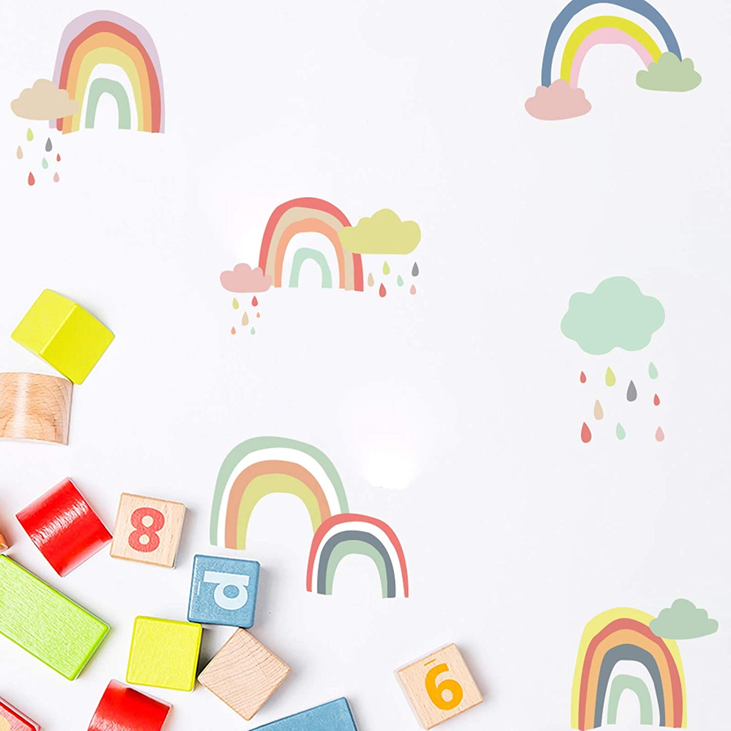 Rainbow Wall Decal DIY Cute Wall Sticker, Vinyl Peel and Stick Wallpaper Removable Waterproof, Decor for Nursery Baby Kids Girl Teen Bedroom Living Room: Baby