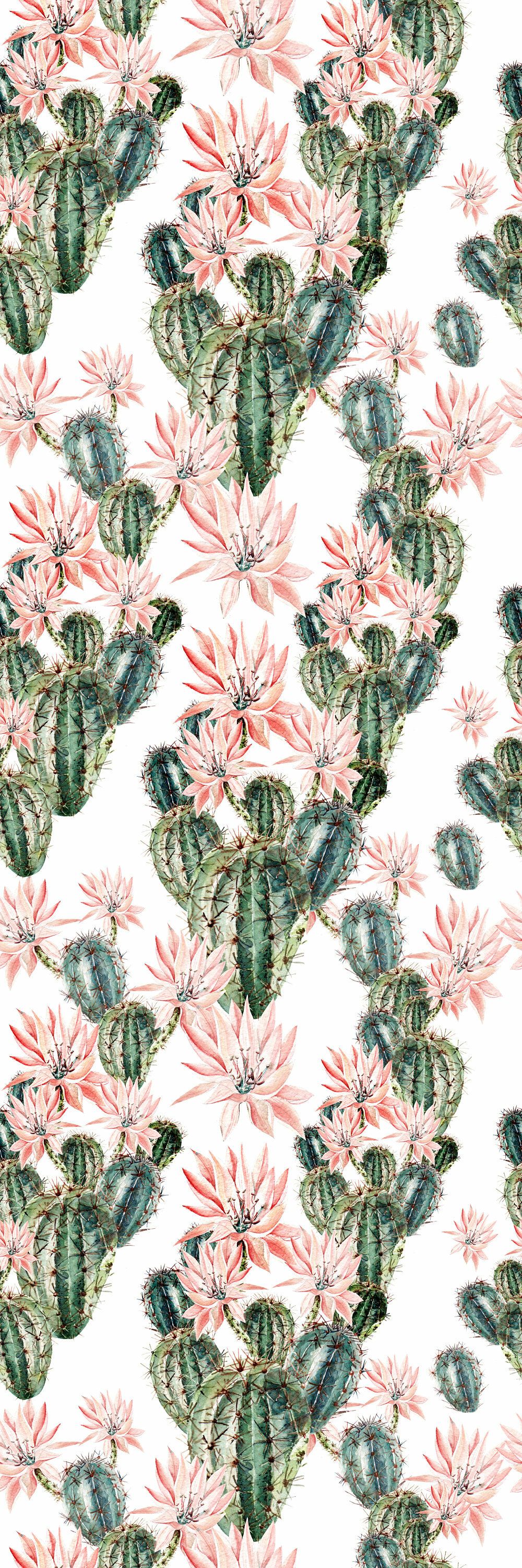 Union Rustic Demopolis Removable Watercolor Cactus Flowers 8.33' L x 25 W Peel and Stick Wallpaper Roll