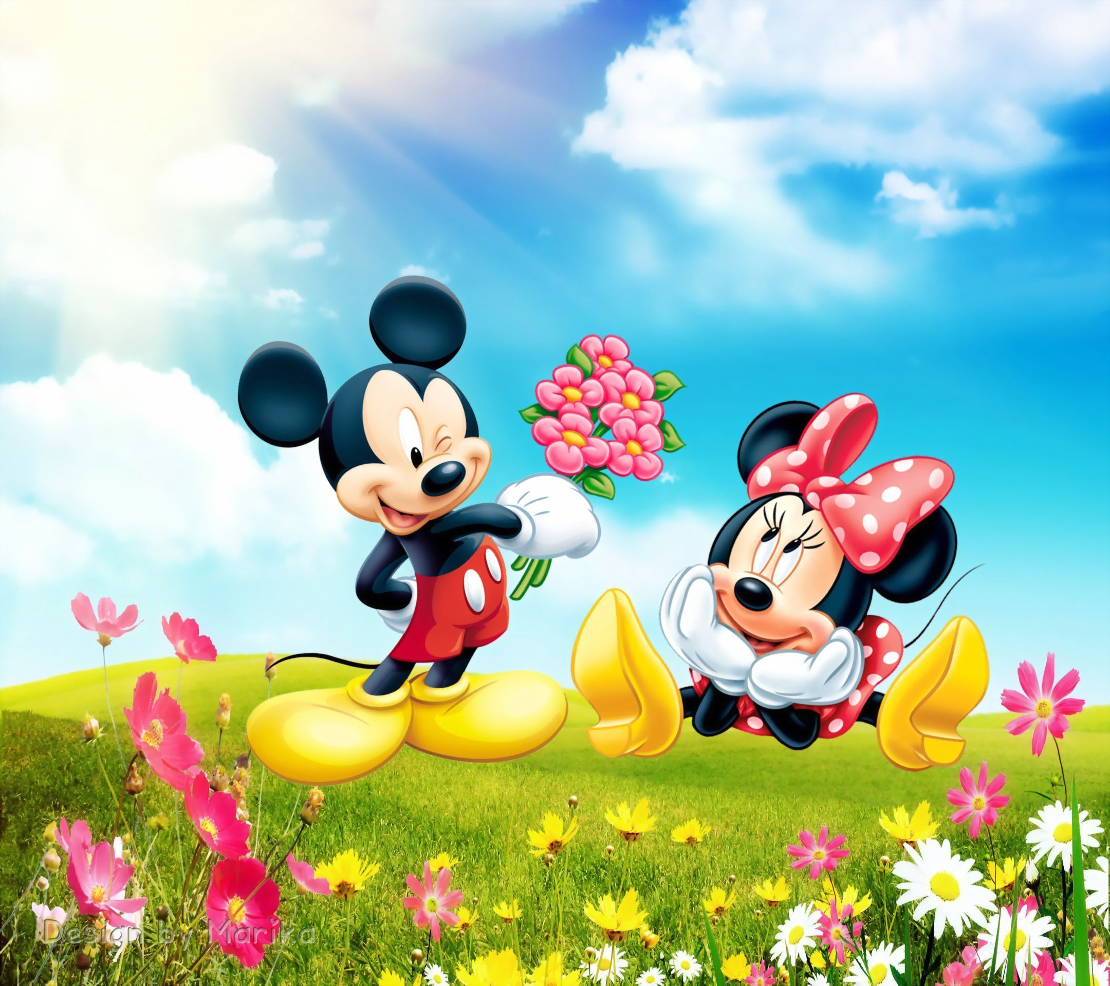 Mickey and Minnie Mouse Spring Wallpaper Free Mickey and Minnie Mouse Spring Background
