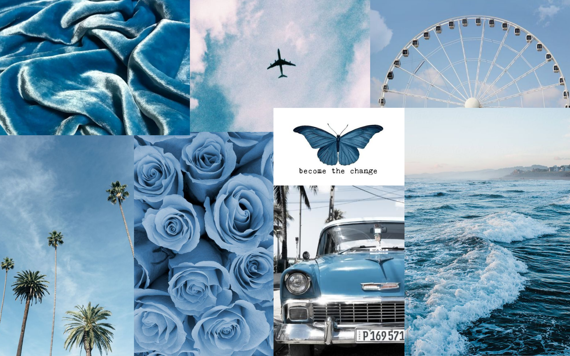 Aesthetic Baby Blue Collage Wallpapers - Wallpaper Cave