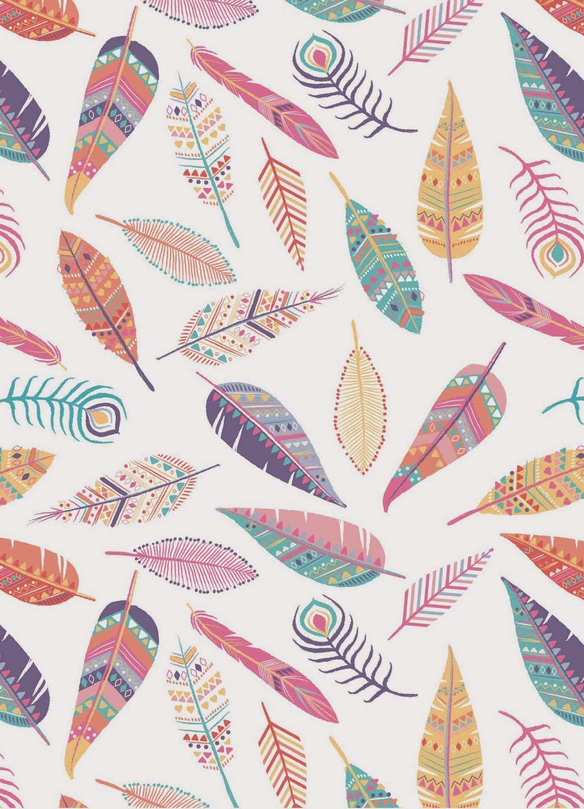 Emily Kiddy: Feather Print. Pattern wallpaper, Feather wallpaper, Pattern art