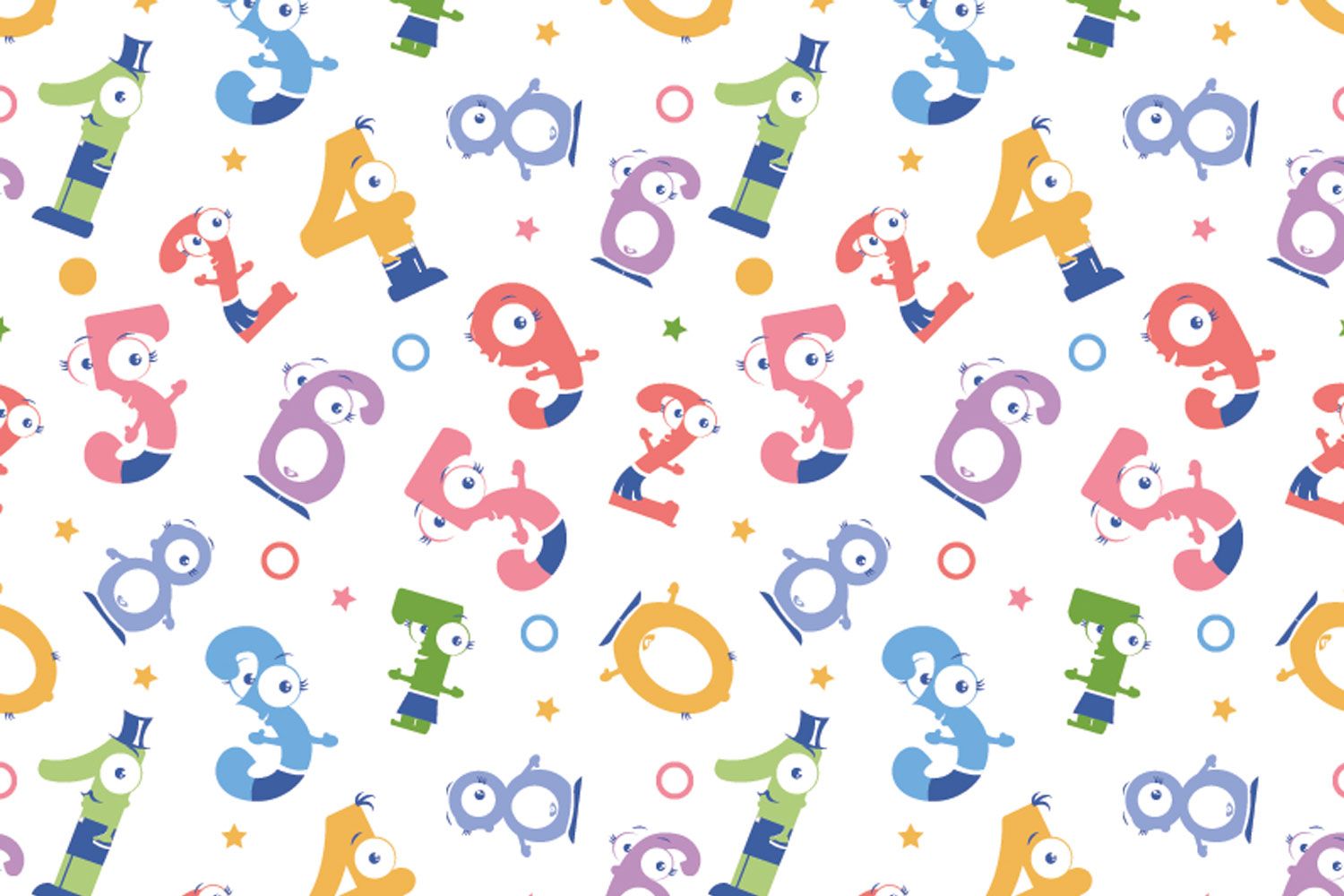 Numbers seamless pattern wallpaper for kids bedrooms. Cloud stickers, Pattern wallpaper, Kids wallpaper