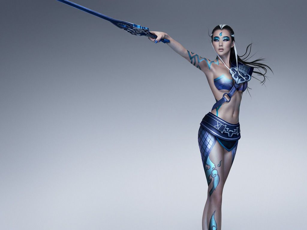 Cosplay Datang Warriors Girl In Body Paint HD Wallpaper