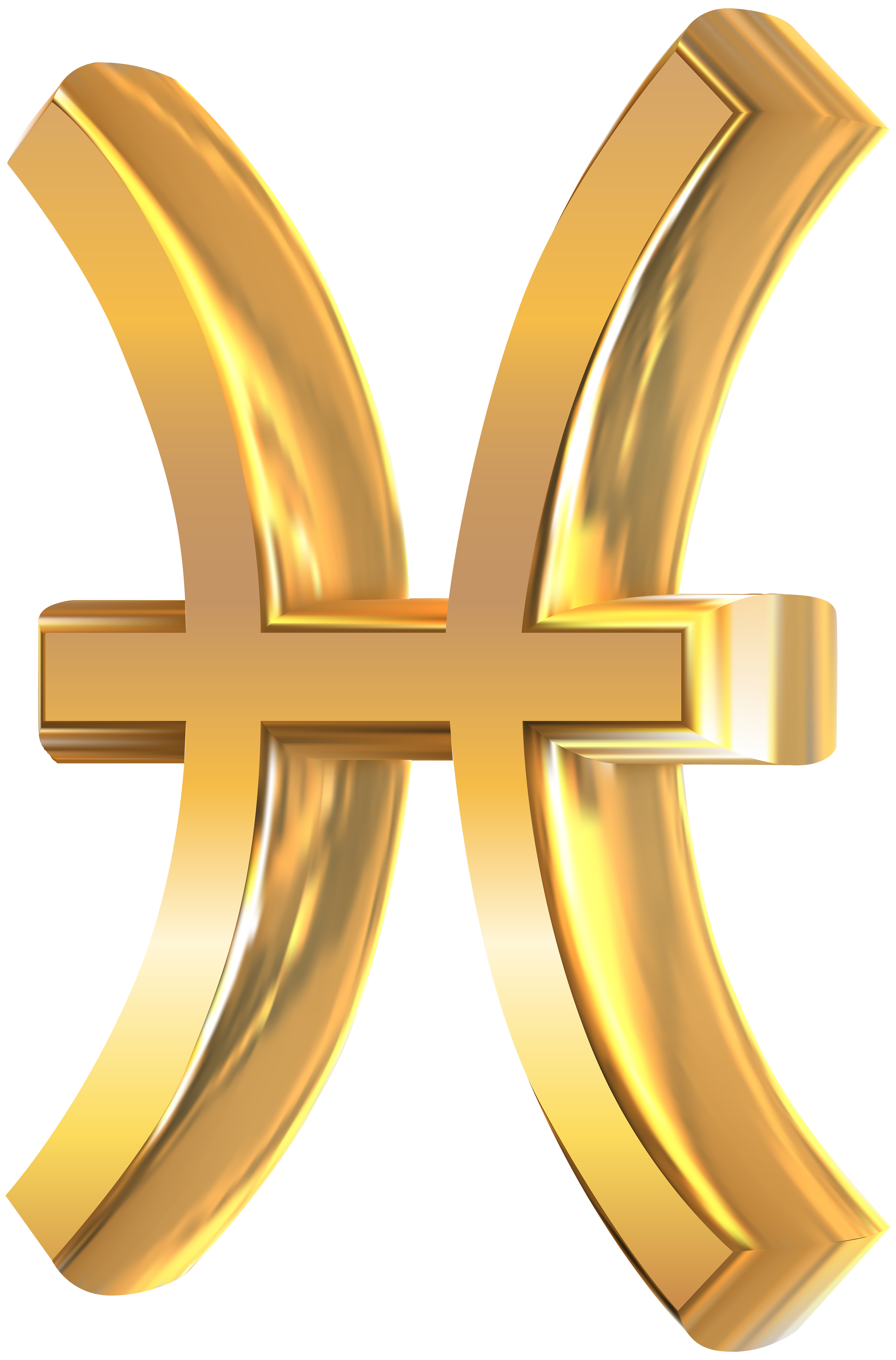 Pisces 3D Gold Zodiac Sign PNG Clip Art Image Quality Image And Transparent PNG Free Clipart