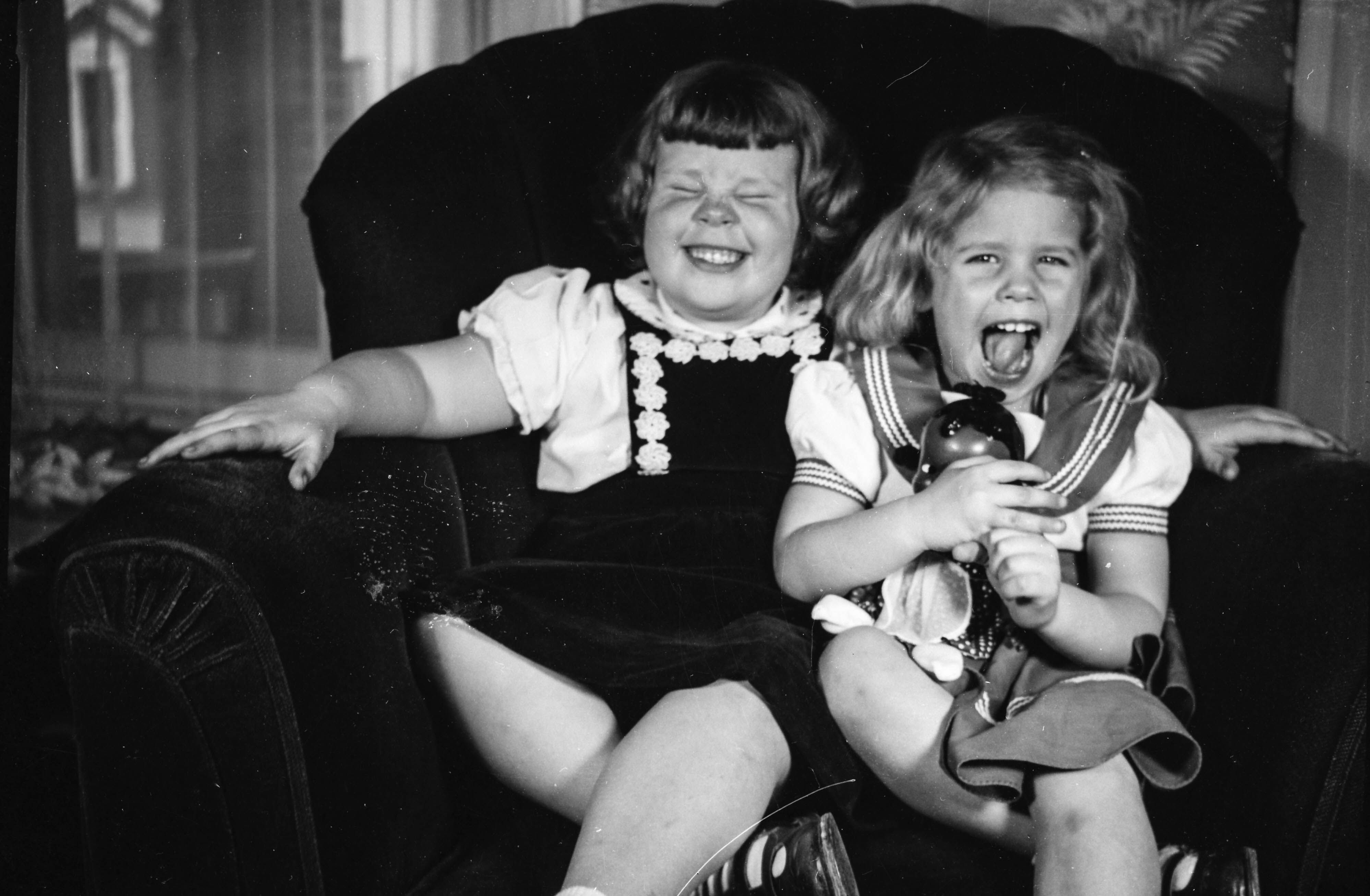 Wallpaper, old, girls, white, black, monochrome, kids, laughing, vintage, children, found, toys, blackwhite, eyes, chair, closed, antique, snapshot, sofa, photograph, dresses, grinning, vernacular, chubby, eyesclosed, foundphotograph, giggling, vision