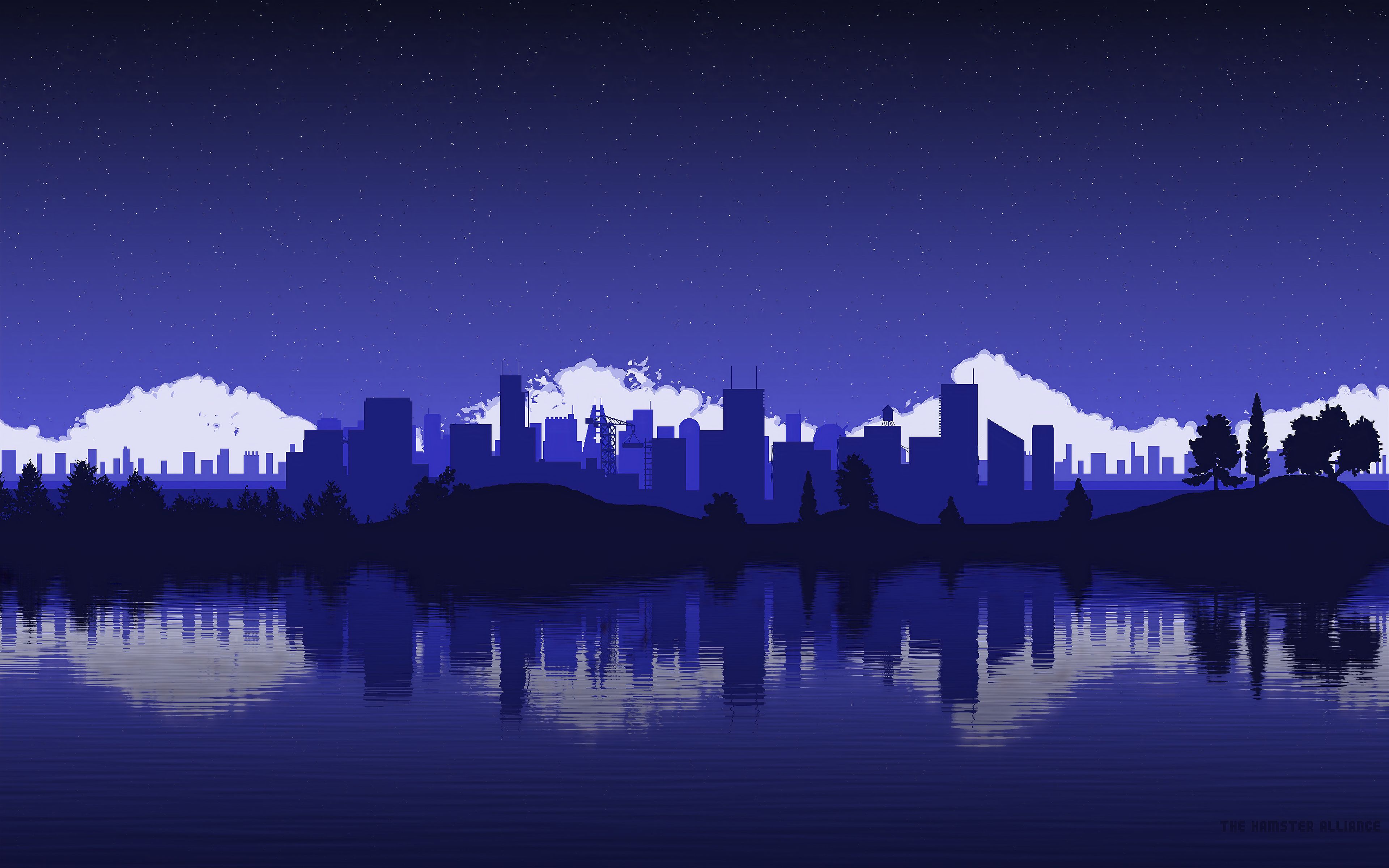 Blue Cityscape Minimalist, HD Artist, 4k Wallpaper, Image, Background, Photo and Picture