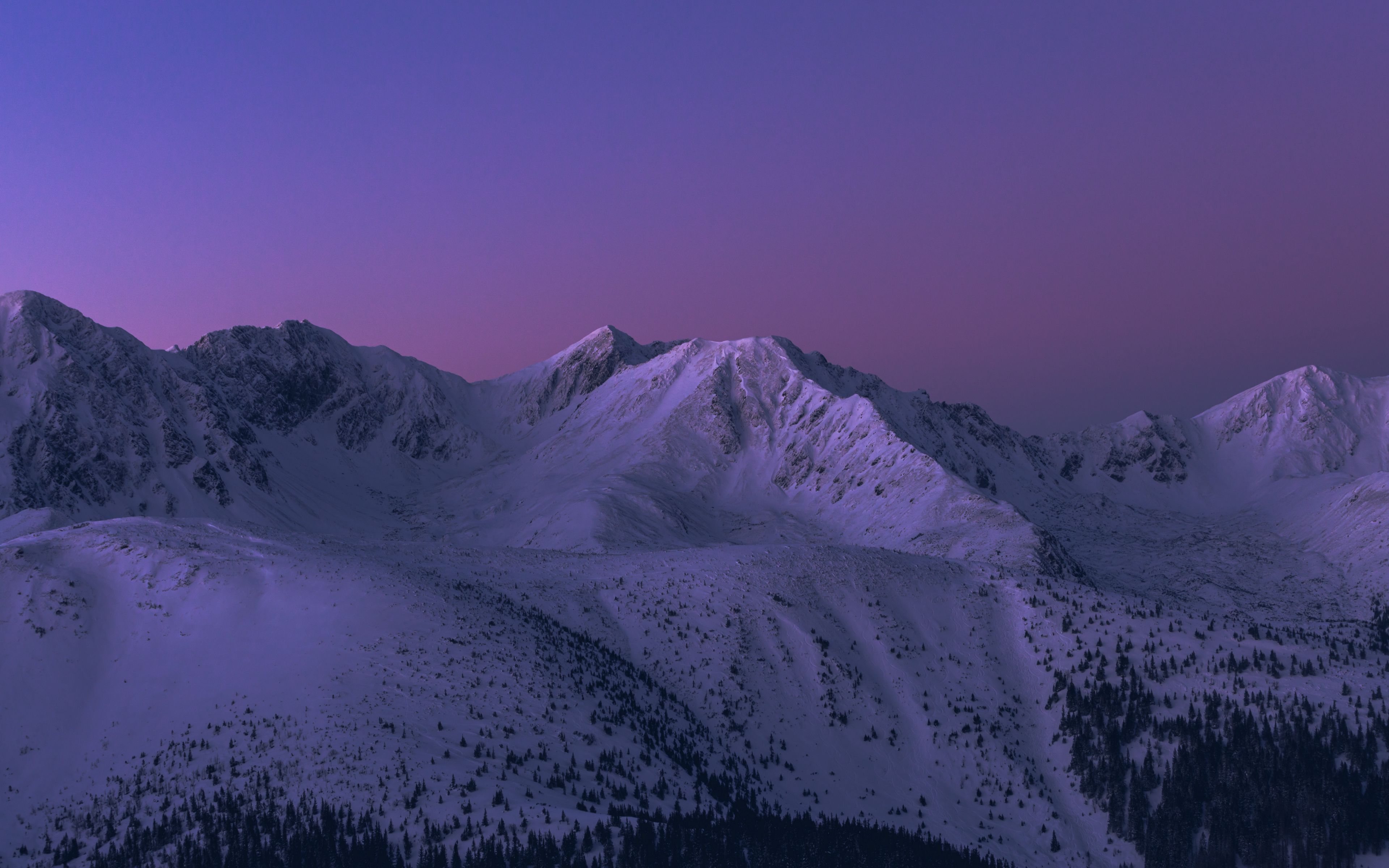 Download wallpaper 3840x2400 mountains, snow, night, landscape, dark 4k ultra HD 16:10 HD background