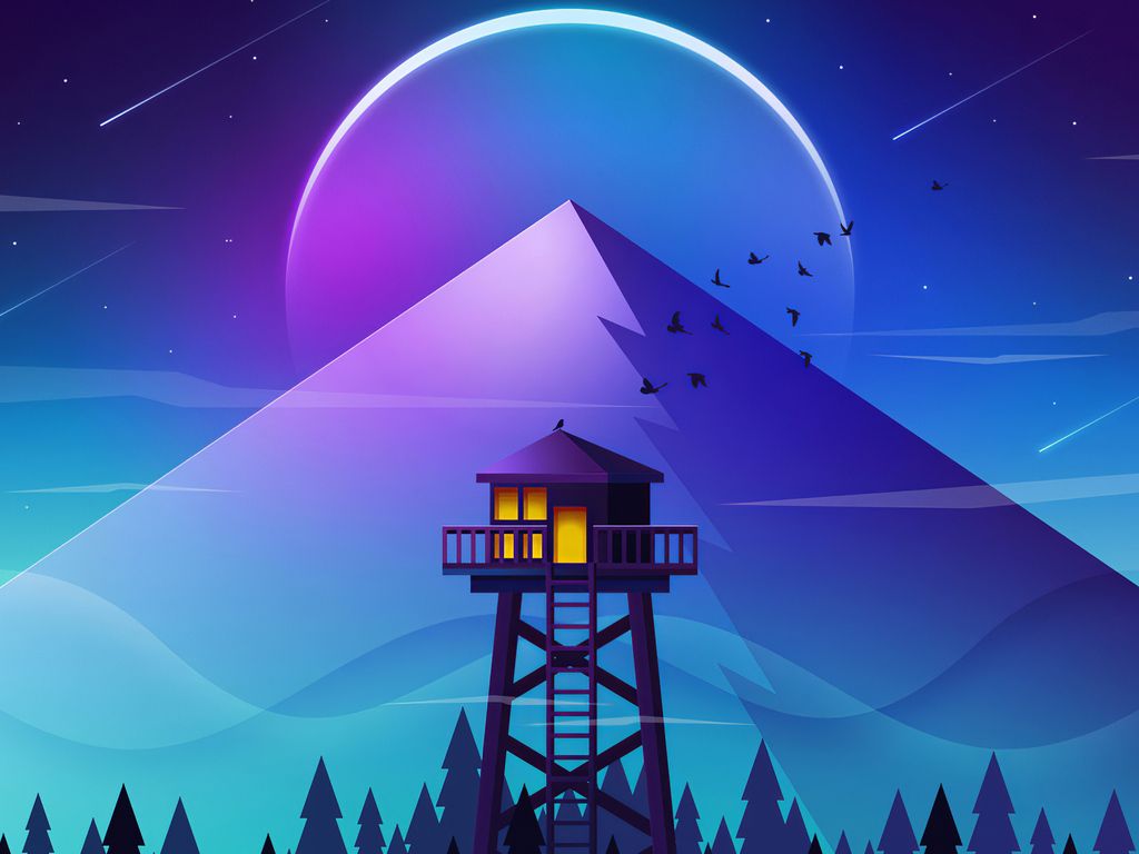 Firewatch Tower Minimalism 4k