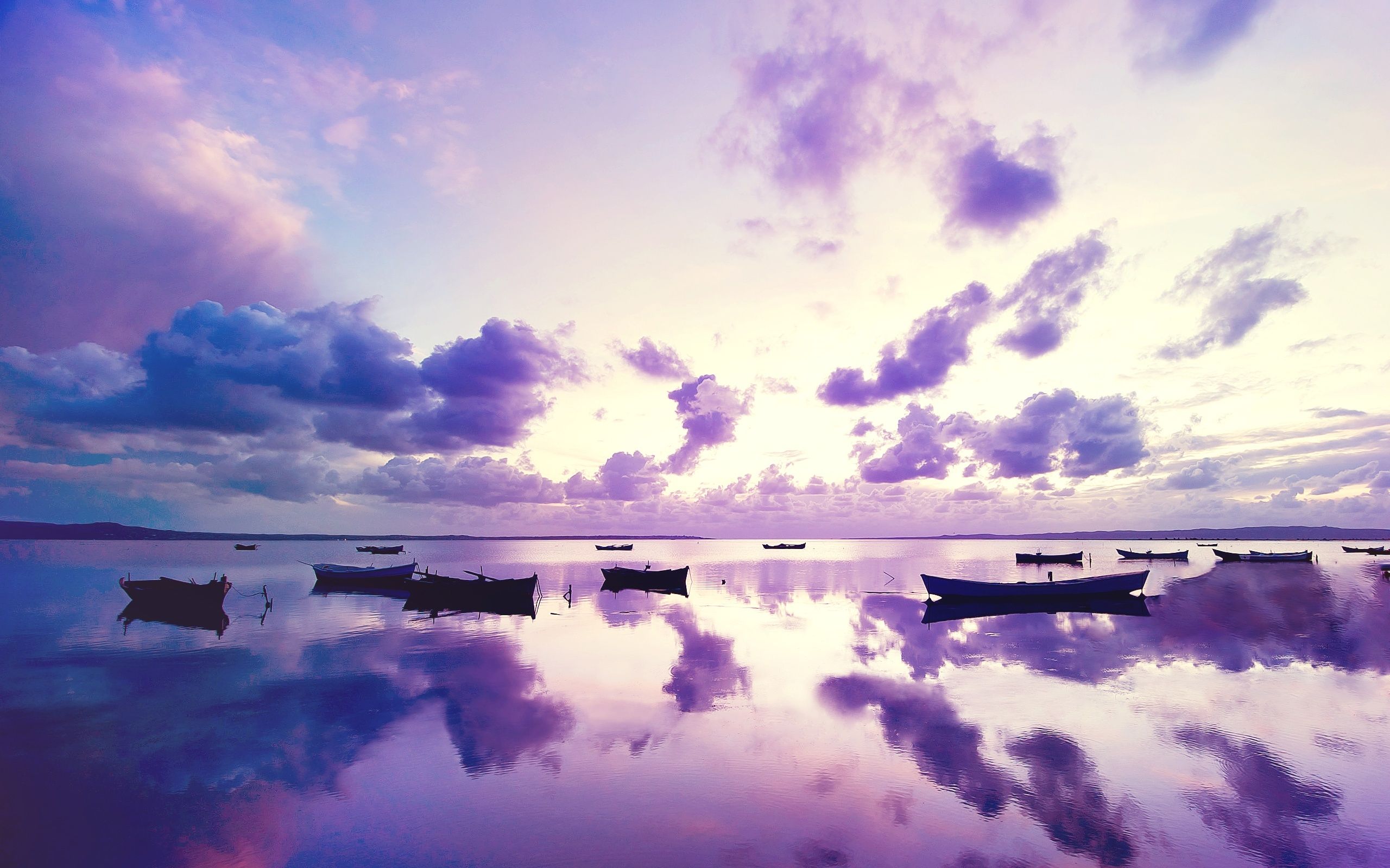 Purple Sunset In Ocean MacBook Air Wallpaper Download