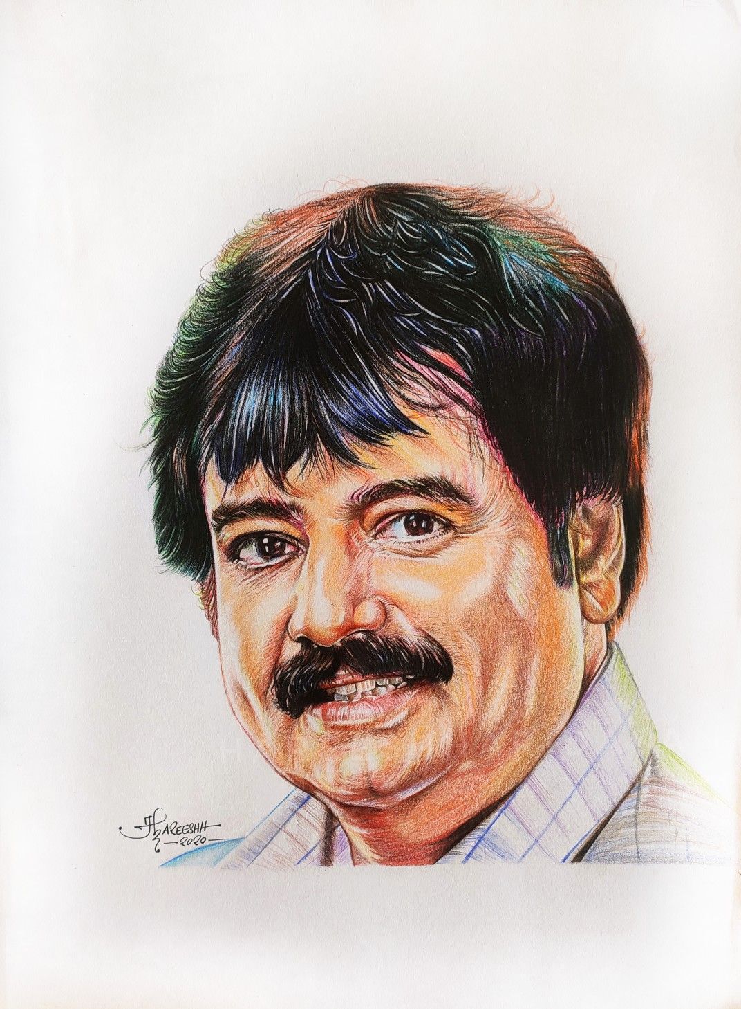 ActorVivek #colorpencil #drawing #HareeshHaridasan. Colored pencil portrait, Pencil portrait, Actor picture