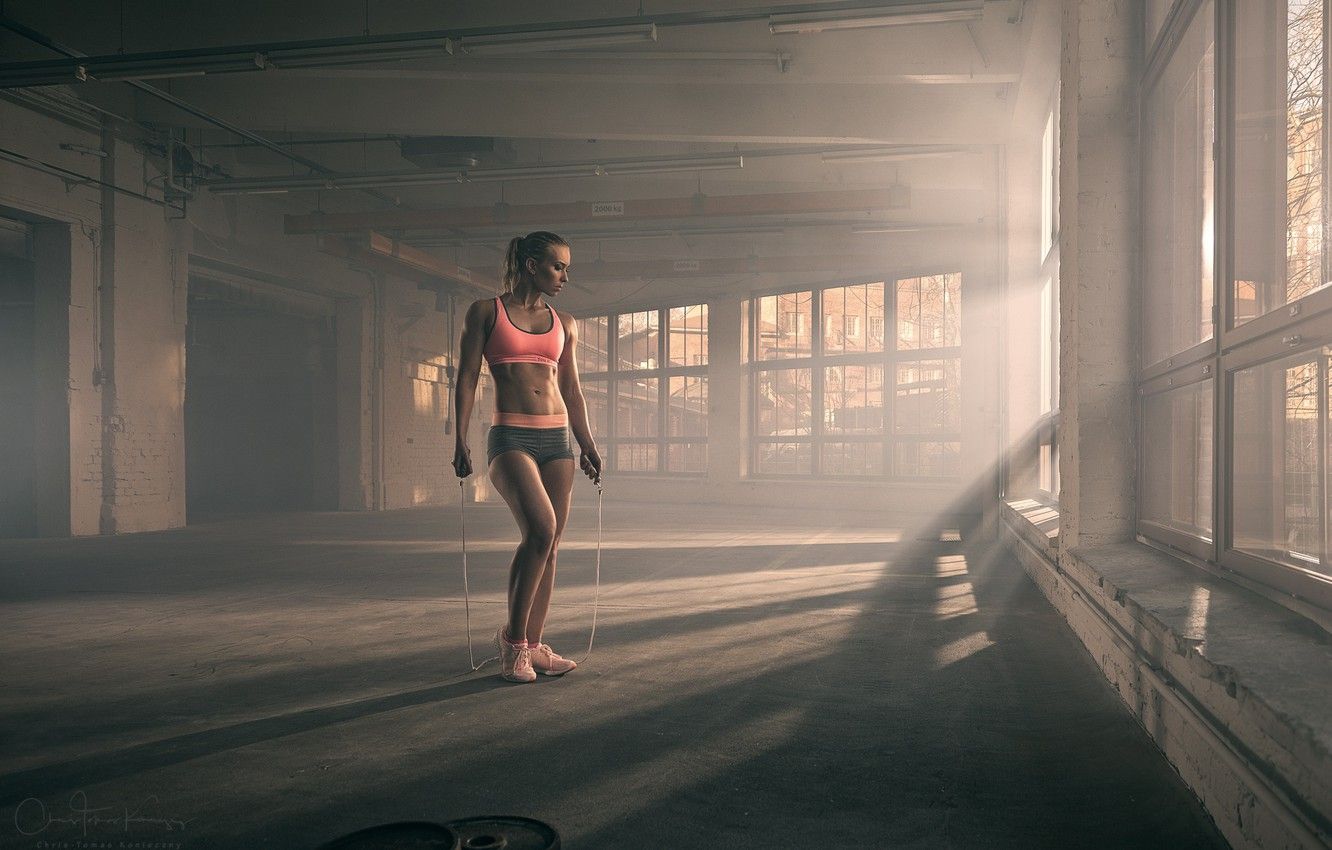 Wallpaper pose, rope, abs, fitness girl image for desktop, section девушки