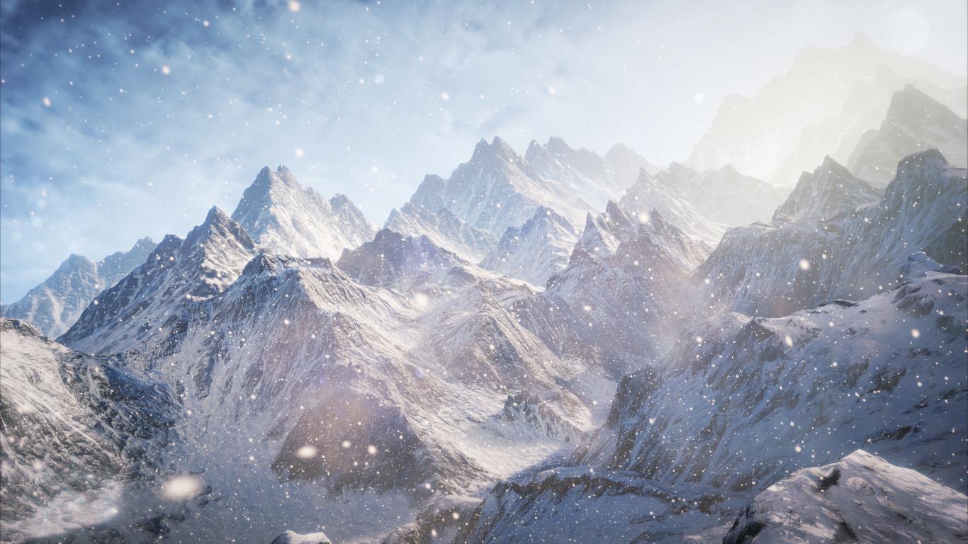 8K Ultra HD Exotic View of Snow, Clouds & Nature Mountain Wallpapers @ 99NatureWallpapers