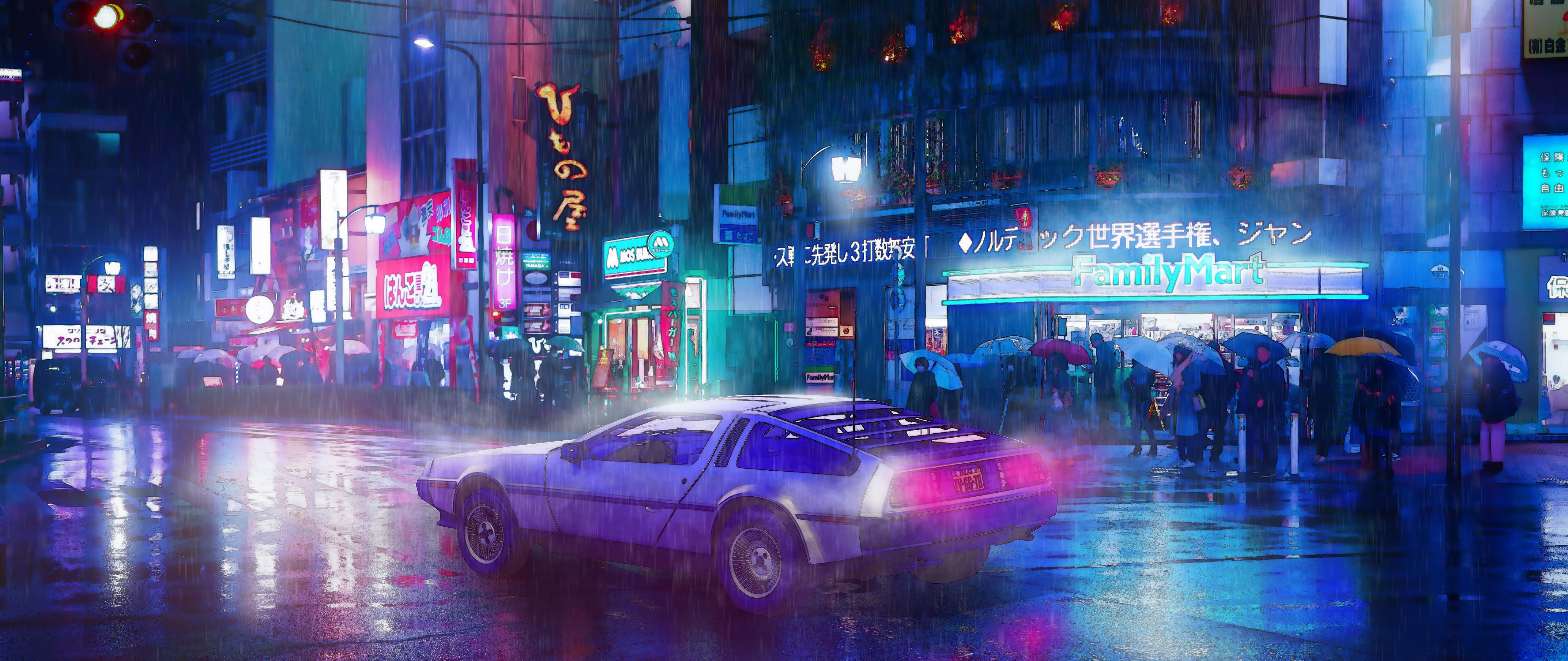 Cyberpunk Car Night City 8K Wallpapers