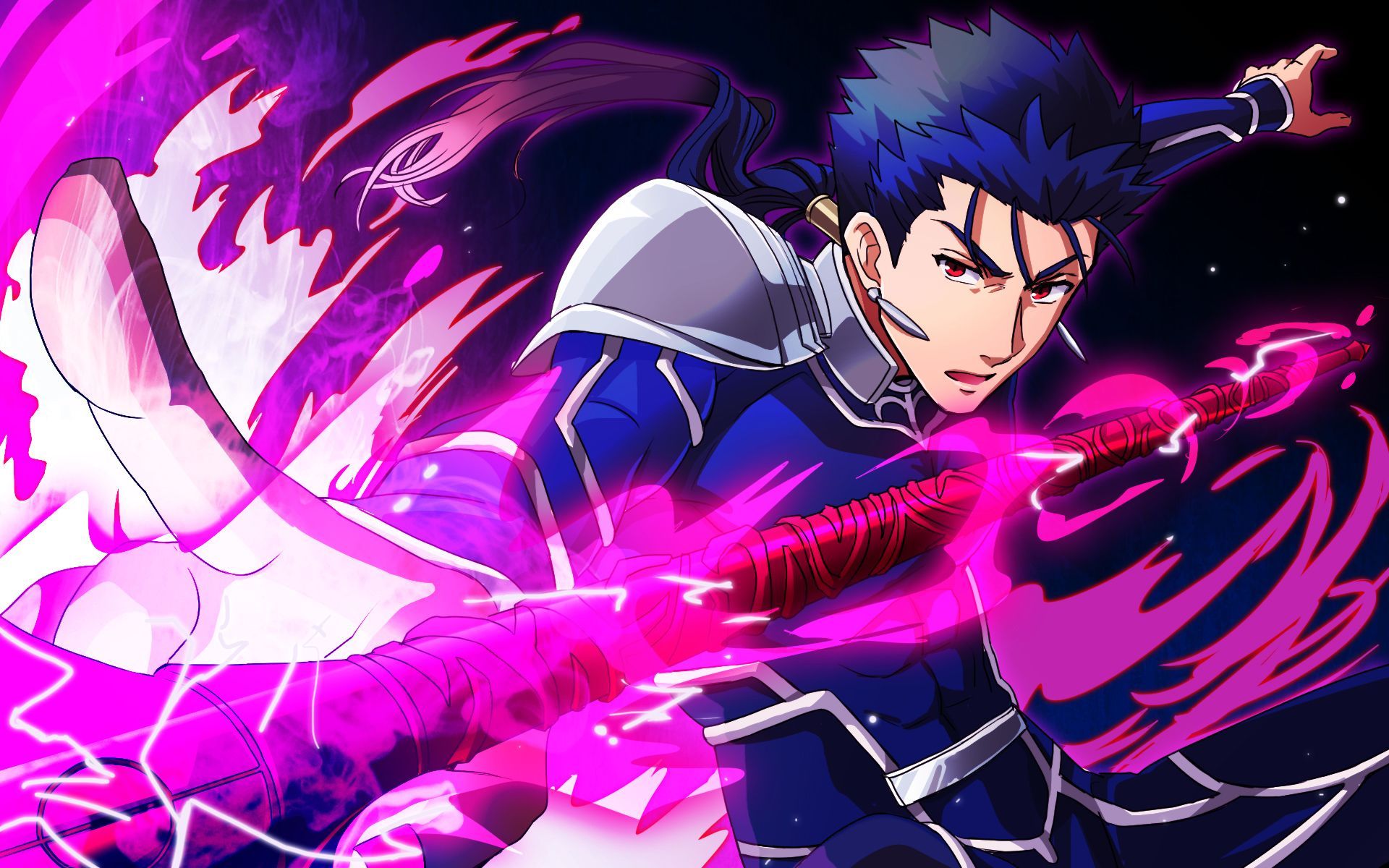 Anime Fate / Stay Night Anime Lancer (Fate / Stay Night) Lance Red Eyes xanh tóc Wallpaper. Fate stay night, Fate stay night anime, Anime