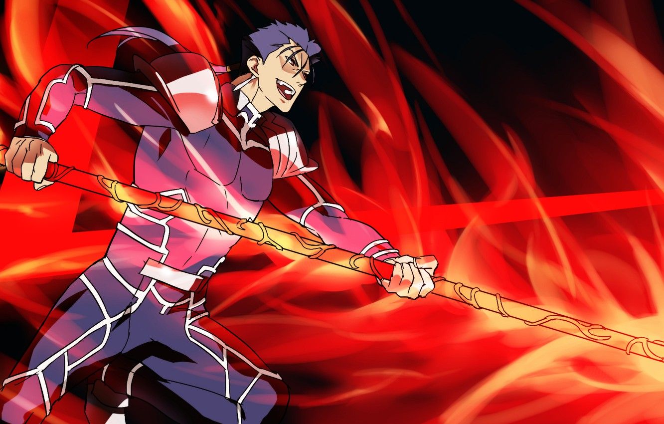 Wallpaper flame, Lancer, spear, guy, Fate / Stay Night, Fate stay Night image for desktop, section сёнэн