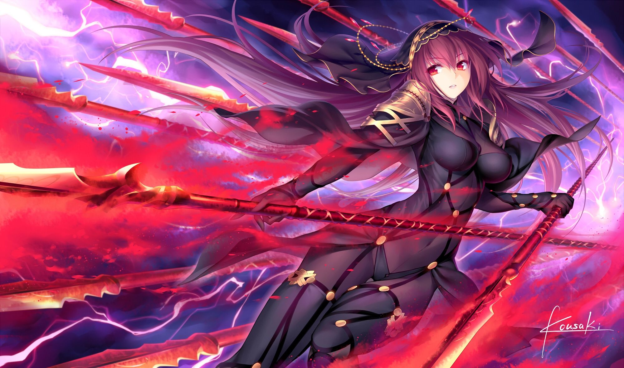 Wallpaper Spear, Cape, Lancer, Scathach, Fate Stay Night