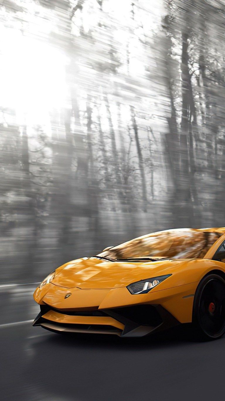 Yellow Lamborghini Supercar UHD 4K Mobile Wallpaper
