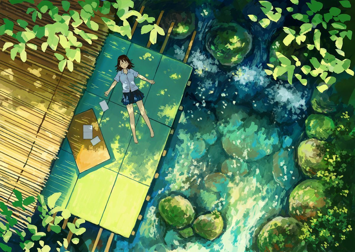 納涼. Anime background wallpaper, Anime wallpaper, Anime background