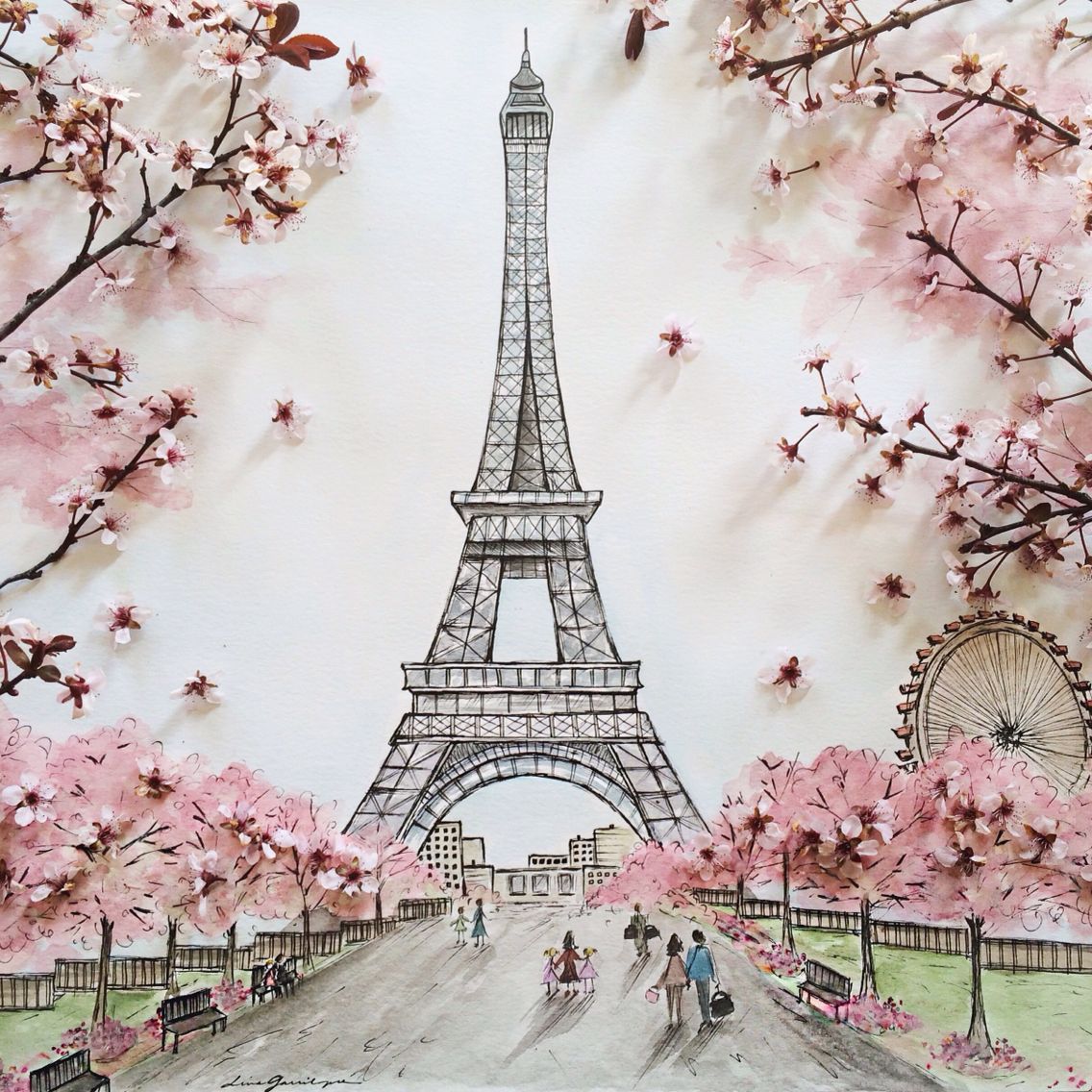 Eiffel Tower Watercolor. Paris art, Paris wallpaper, Eiffel tower