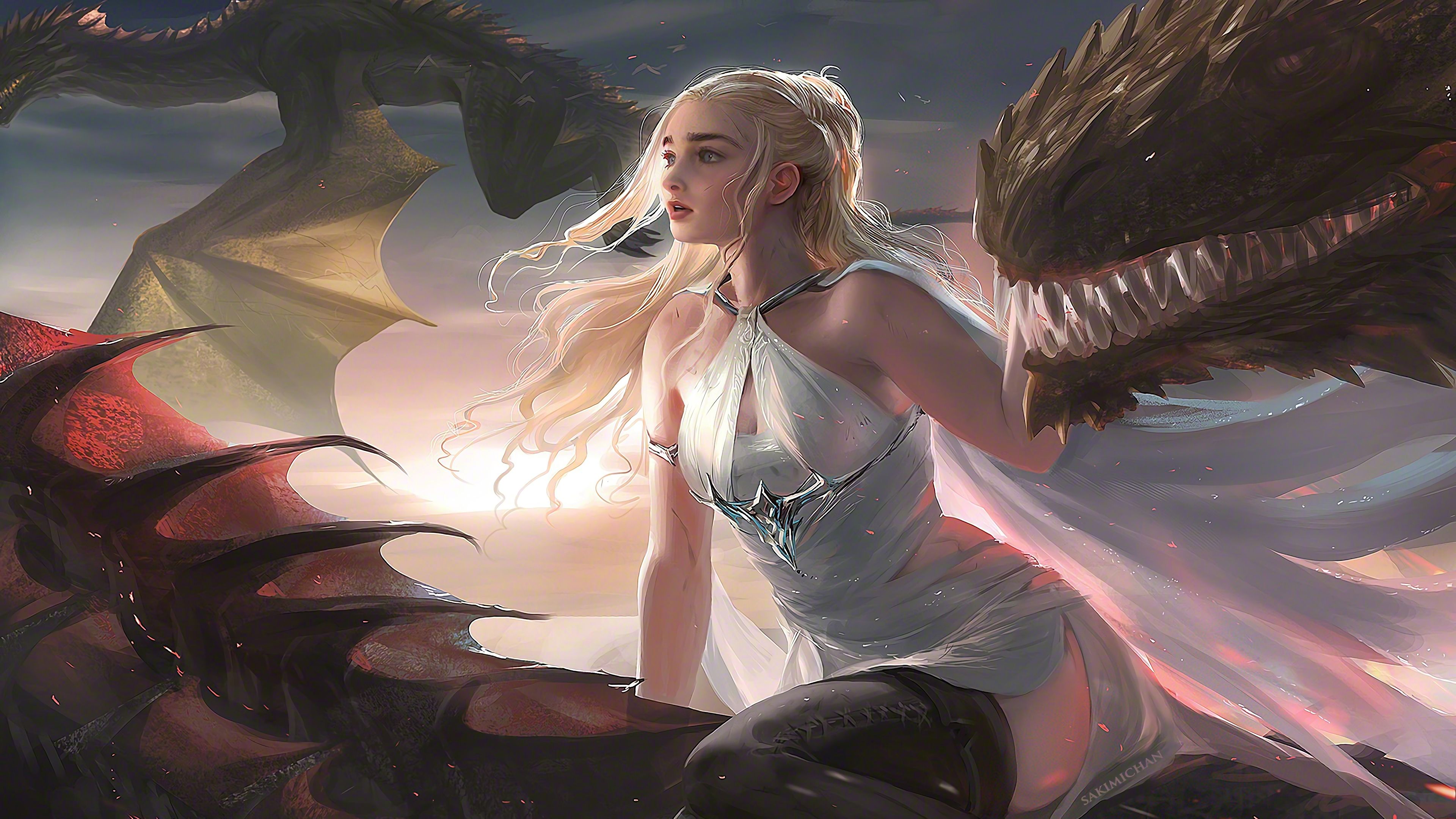 Daenerys Targaryen, Dragon, Game Of Thrones, 4k, HD Wallpaper