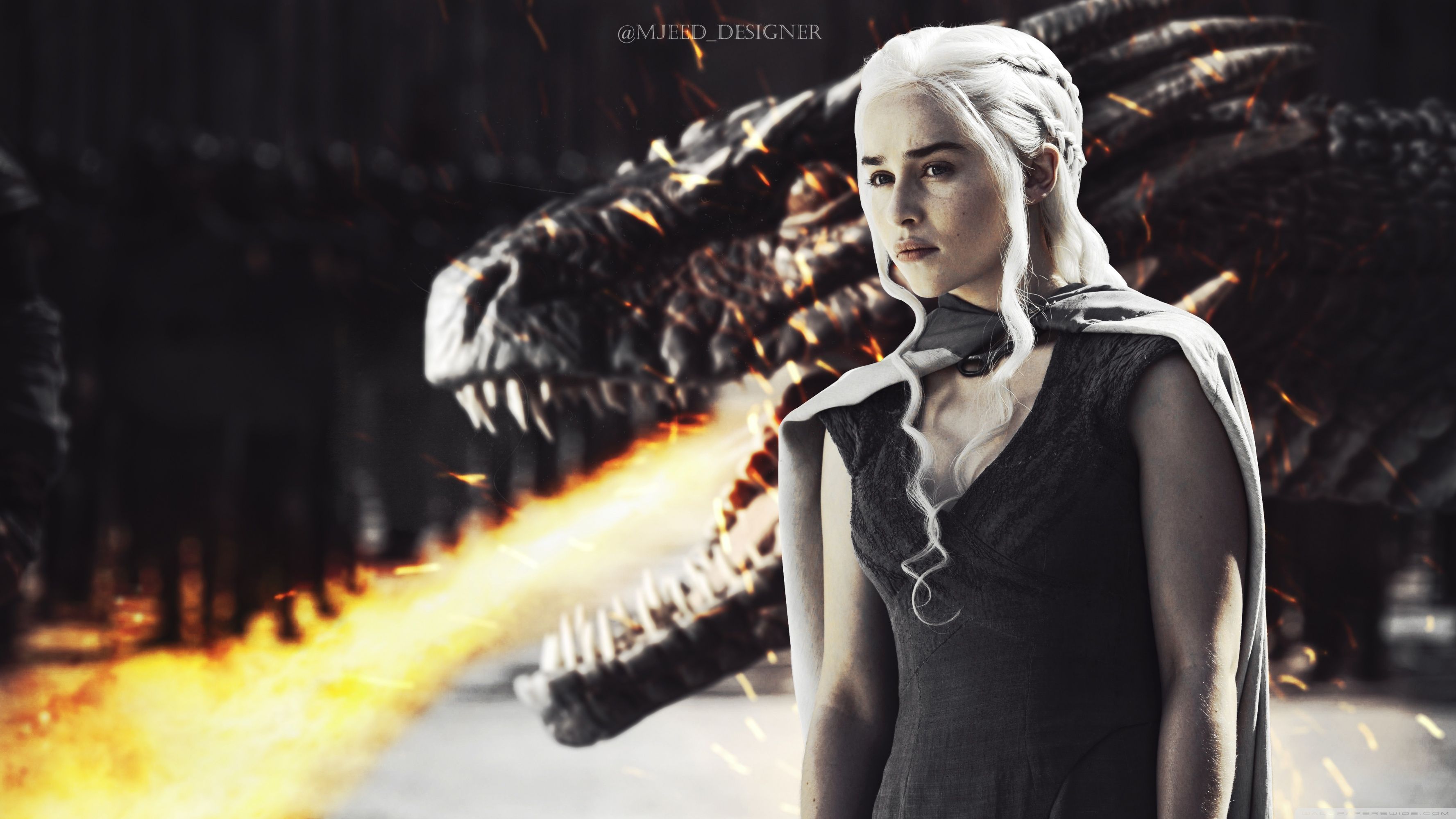 Daenerys With Dragon Ultra HD Desktop Background Wallpaper for 4K UHD TV, Widescreen & UltraWide Desktop & Laptop, Multi Display, Dual Monitor, Tablet