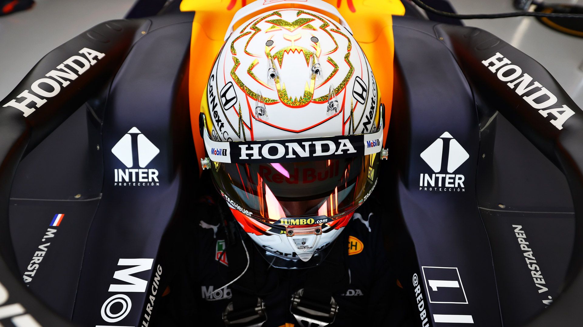 Max Verstappen reveals his 2021 F1 helmet design ahead of RB16B shakedown at Silverstone