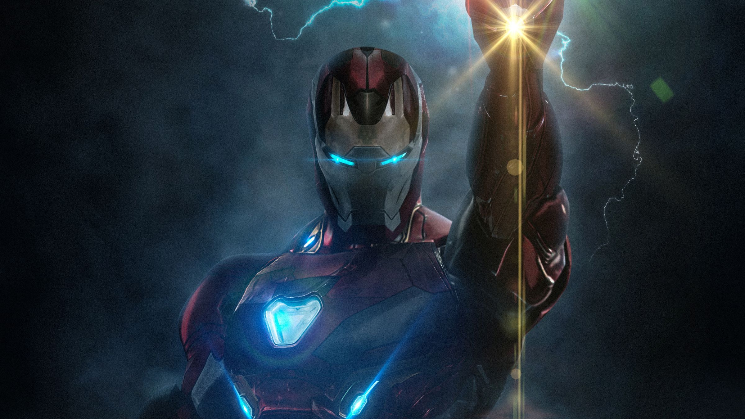 Movie Avengers End Game Ironman With Super Power Wallpaper
