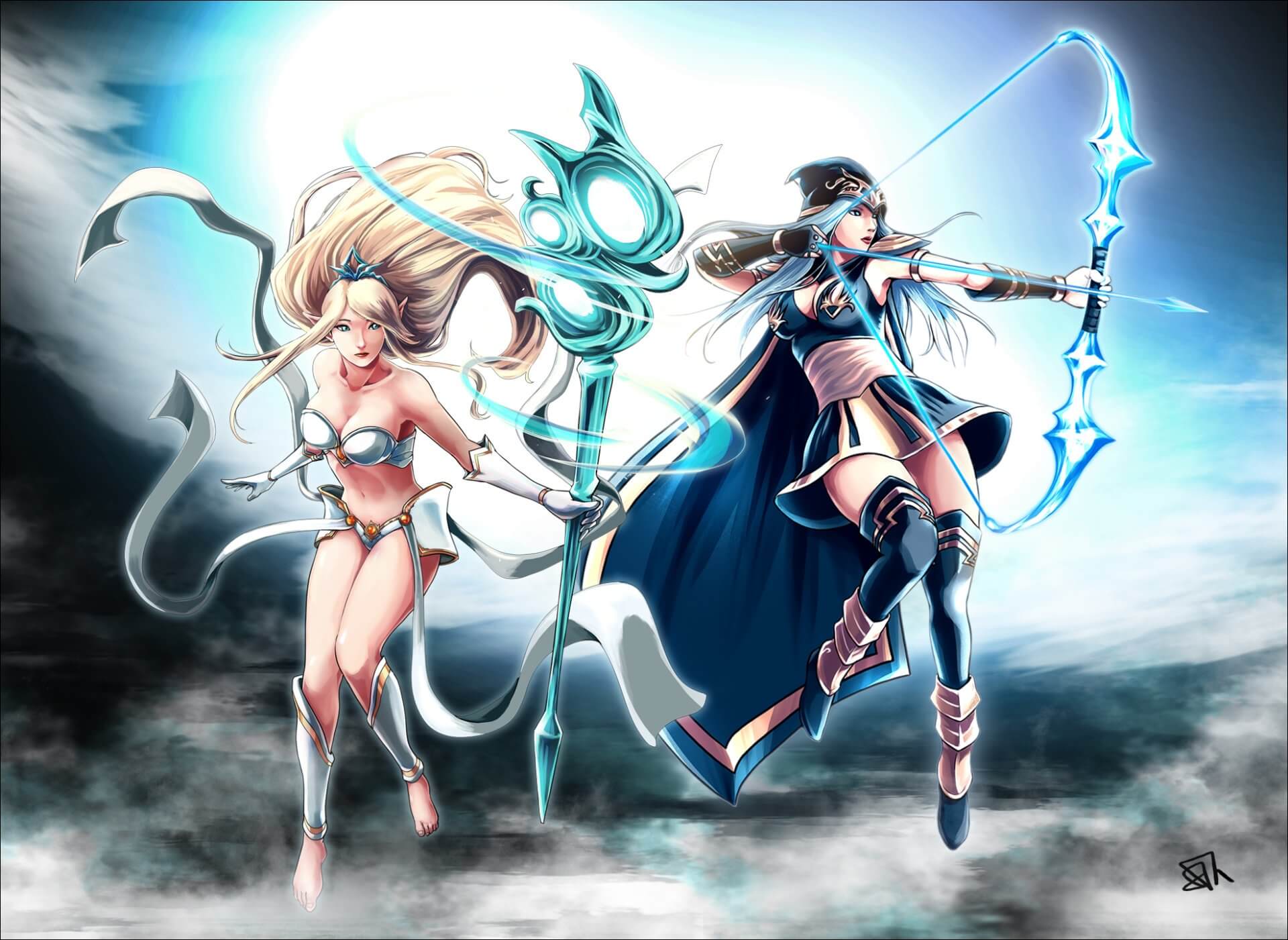 League of Legends: Anime Ashe & Janna HD Wallpaper • GamePhD