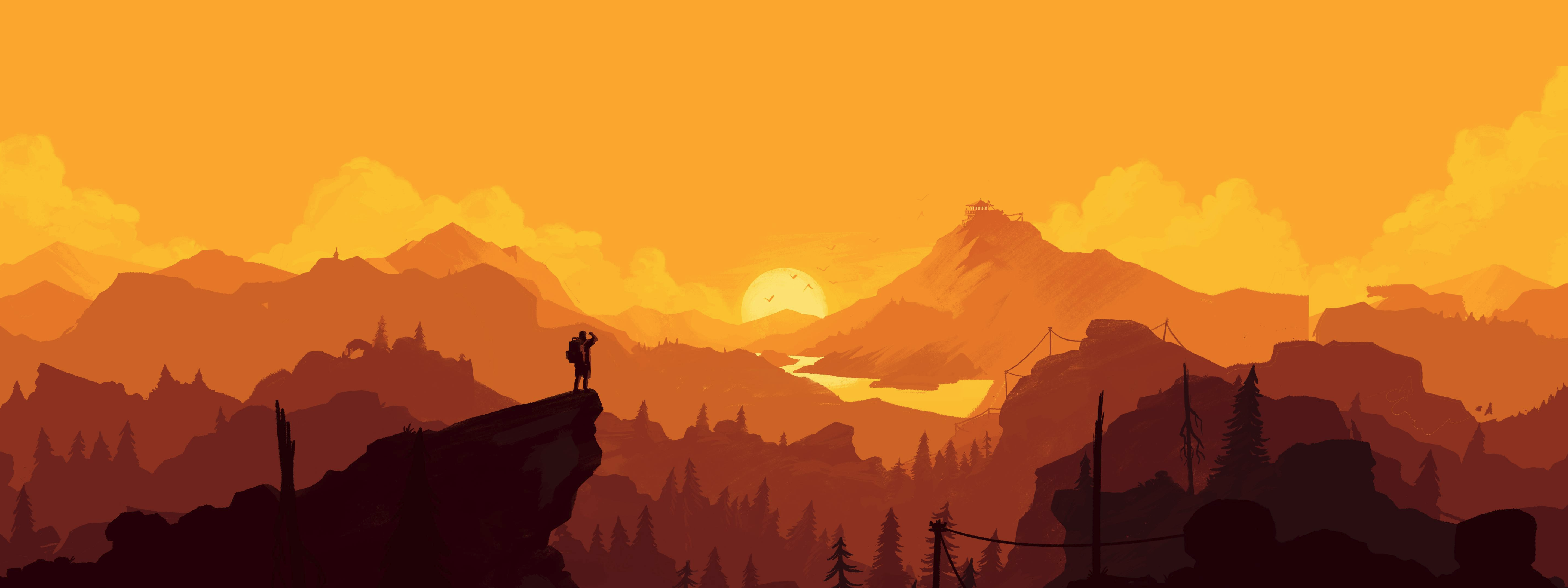 Dual Screen Firewatch Dual Monitor Wallpaper