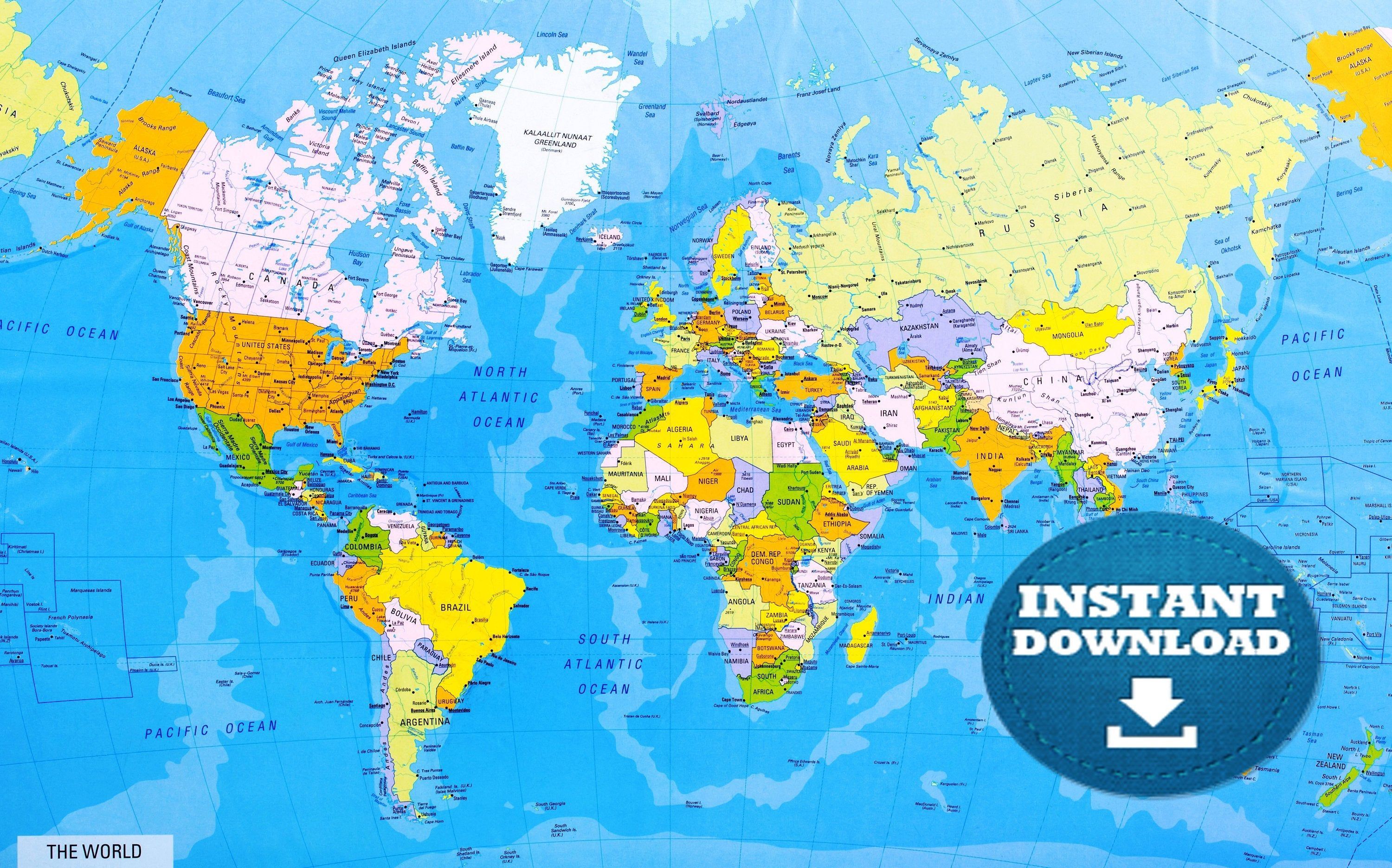 Maps. World map printable, World map wallpaper, World map